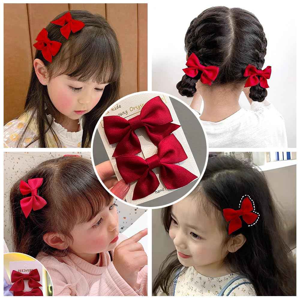 Hair Clips 2 Pieces Bow Hair Clips Hair Clips Hair Bows Girls Ponytail Holder Metal Clips Hair Bow for Women Girls Toddlers Kids