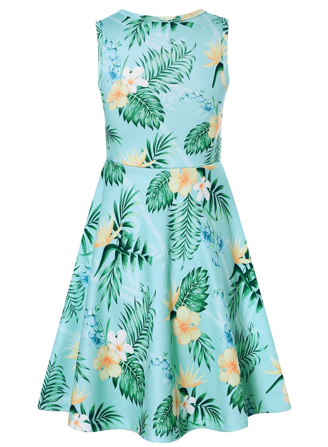 kids4ever Mädchen Kleid Ärmellos Sommerkleid Rundhals A-Linie Swing Kleid Meerjungfrau Galaxie Prinzessin Party Geburtstag 4-12 Jahre