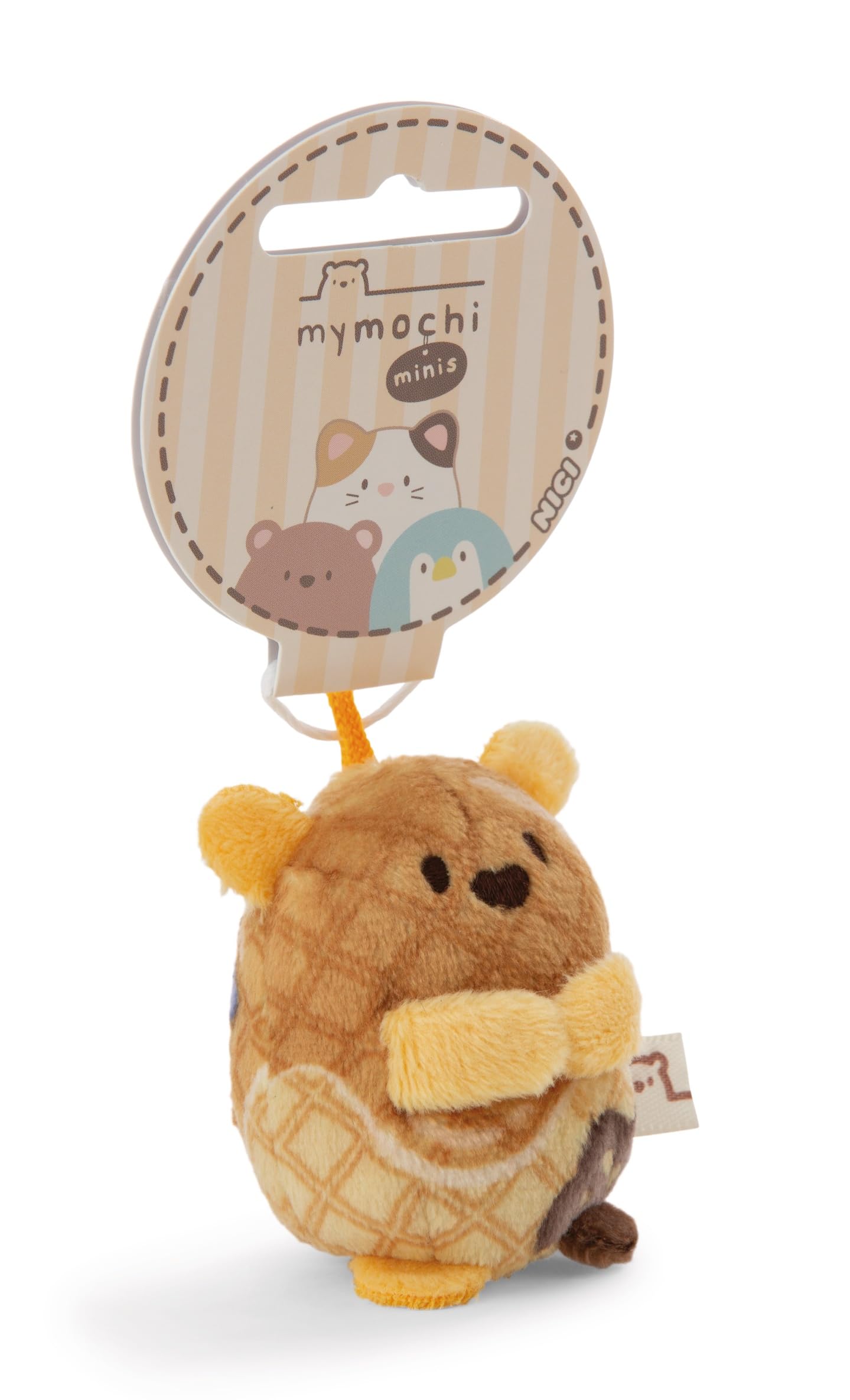 NICI My Mochi Cuddly Toy Ladybird Dozz Hamburger 5 cm Beige - Soft Plush Toy - Cute Plush Toy for Cuddling and Playing, for Children and Adults, Great Gift Idea