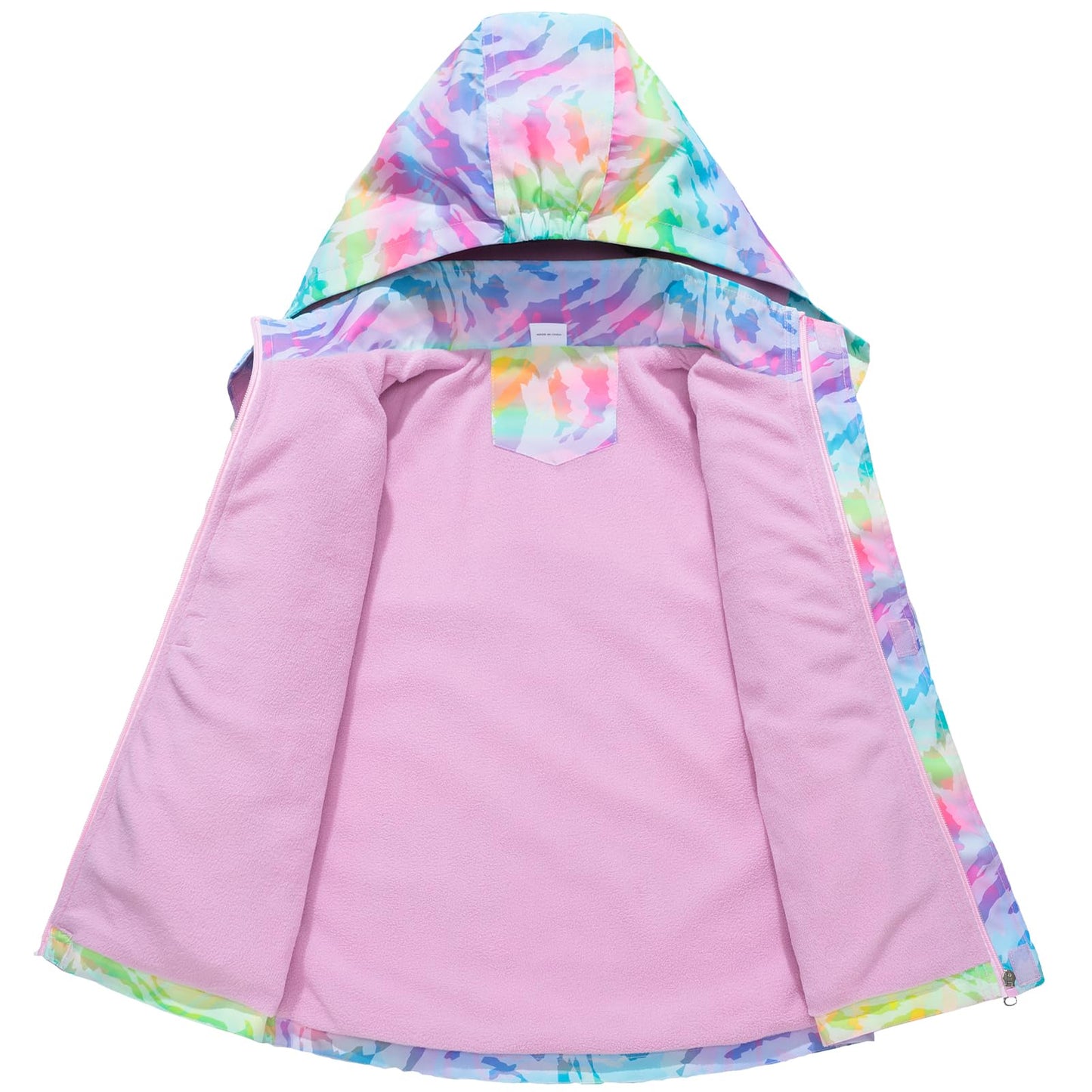 SXSHUN Children's Girls' Softshell Jacket with Fleece Lining Transition Jacket Print Hiking Jacket Outdoor Jacket Warm Windproof Breathable Spring Autumn