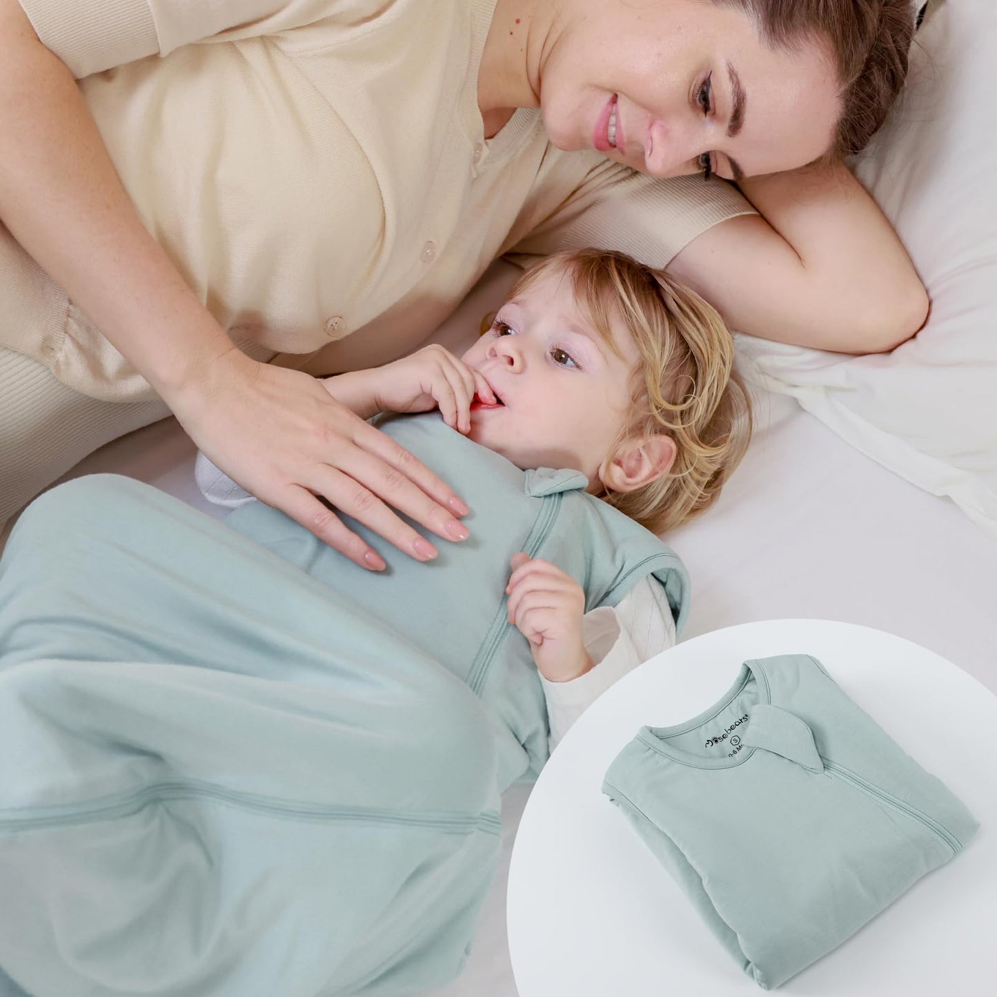 Mosebears Winter Sleeping Bag Baby 2.5 Tog, Bamboo Fibre Baby Sleeping Bag, Extremely Soft and Warm L (18-36 Months)