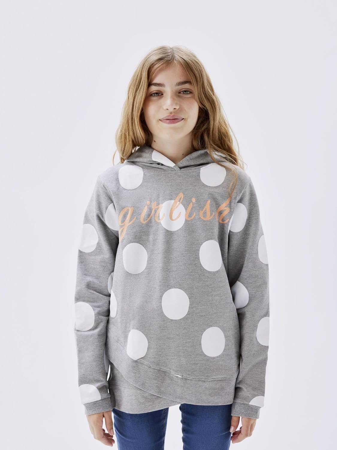 NAME IT Girls Nkfbibba LS Sweat Wh Bru Noos Hoodie
