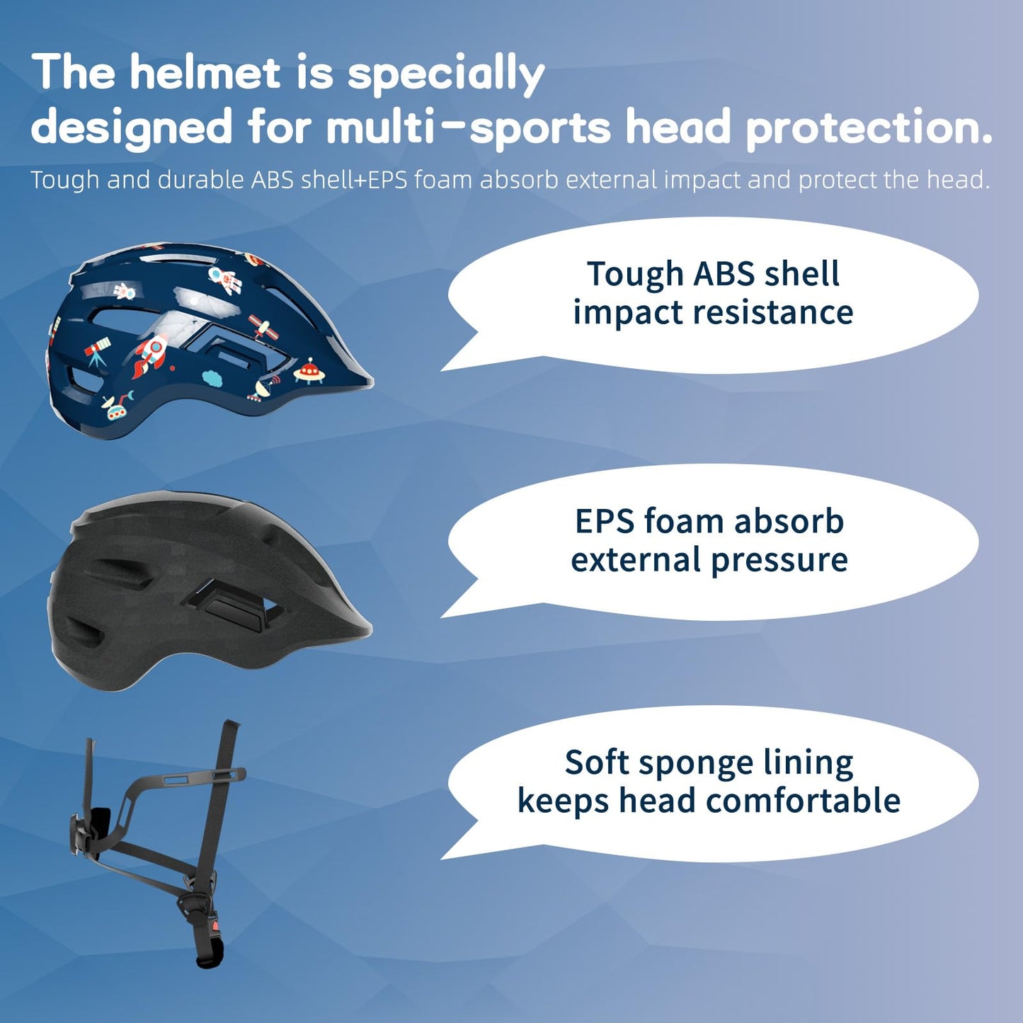 FAYDUDU Toddler Helmet Children's Bicycle Helmet Baby Multi-Sport Adjustable Helmet Sports Helmet Cycling Bicycle Scooter Skateboard Helmet Lightweight for Children Boys Girls from 2-8 Years Old