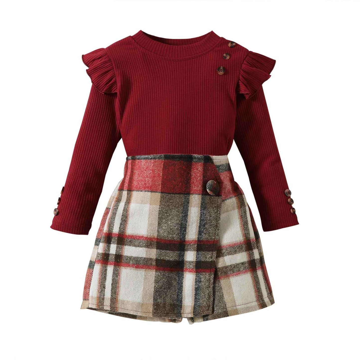 Miipat Toddler Girls Clothing Set Girls Outfits Set Long Sleeve Pullover Tops with Mini Skirt Sets Spring Autumn Baby Clothing Sets Girls Dresses
