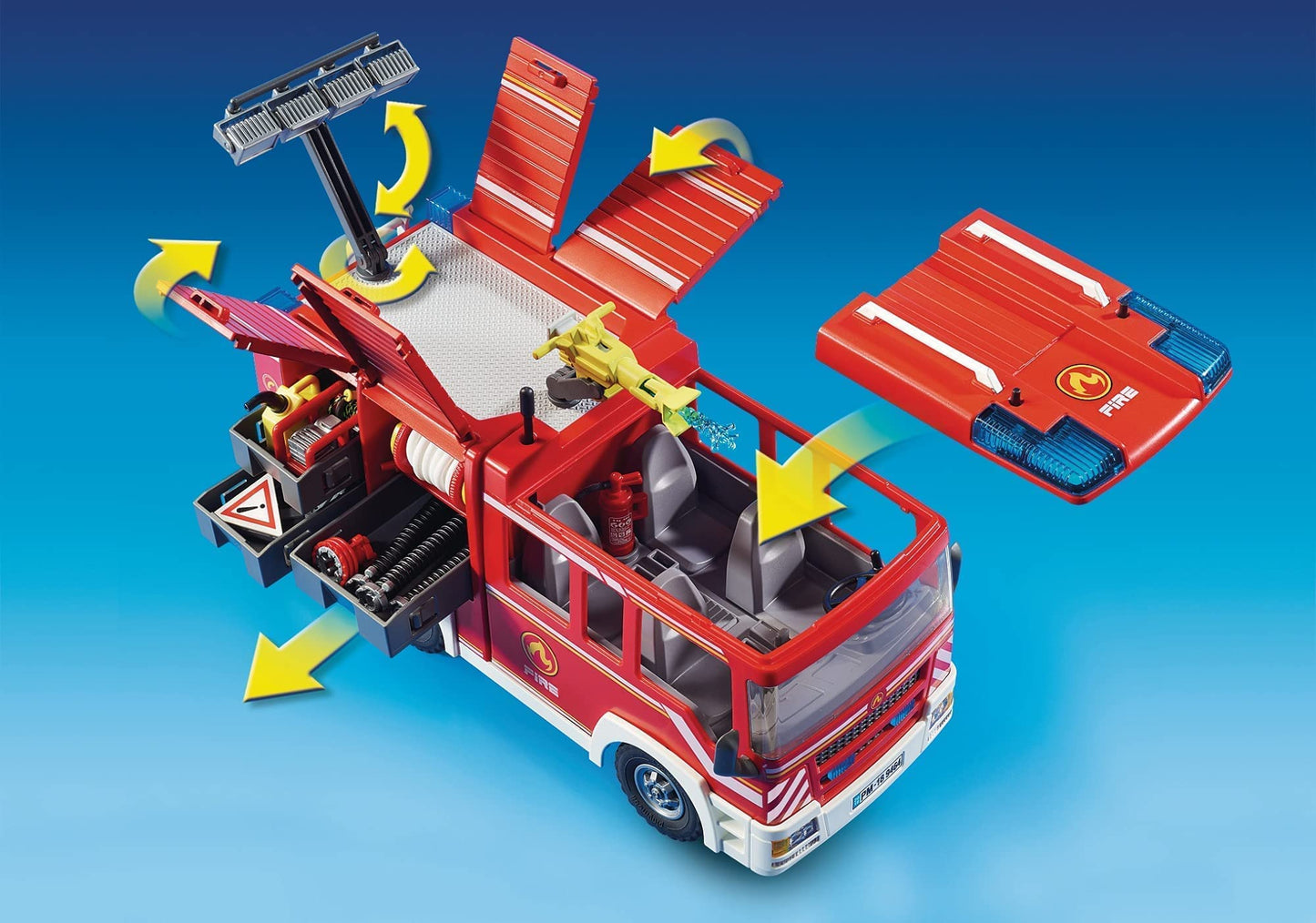 PLAYMOBIL City Action 9464 Feuerwehr-Rüstfahrzeug mit Licht und Sound, Ab 5 Jahren
