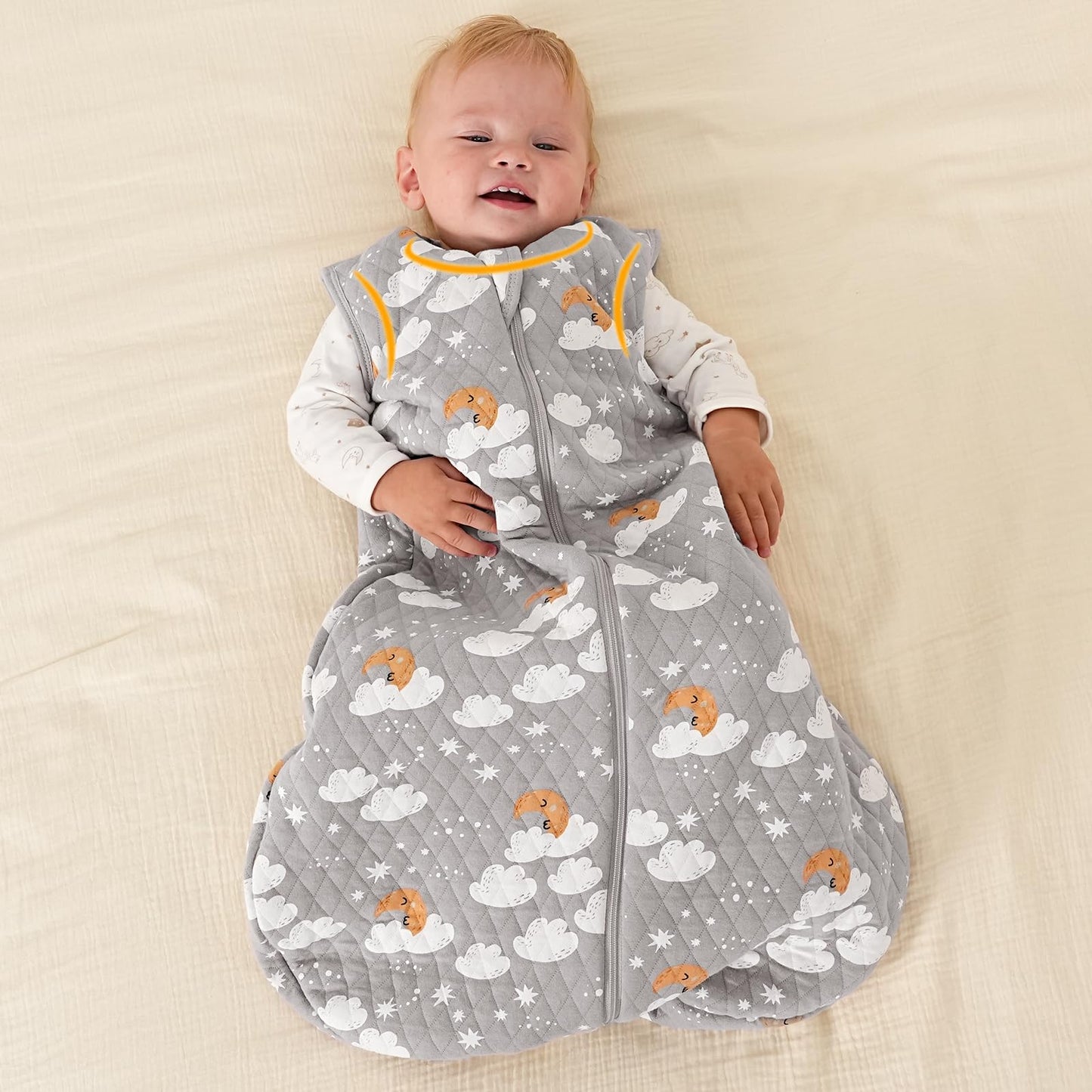 Looxii Baby Winter Sleeping Bag, Cotton, 2.5 Tog, Warm Winter Sleeping Bag, Soft Baby Sleeping Bag, Newborn in 6-12 Months, Perfect for Autumn, Winter