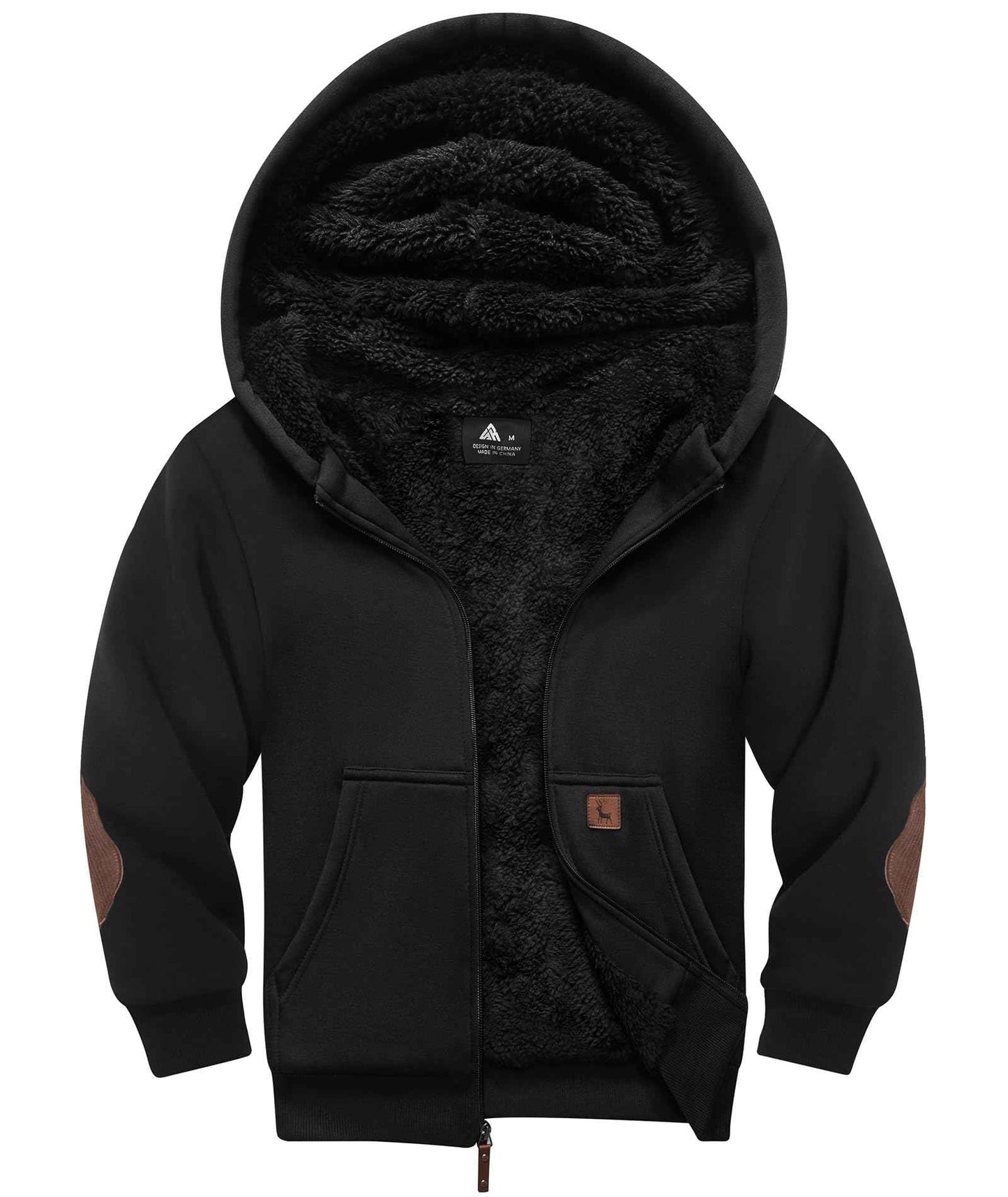 JACKETOWN Boys' Sweat Jacket Lined Children's Hoodie Sweatshirt Hoodie Fleece Jacket with Hood Long Sleeve Warm Winter Jacket Classic Pullover with Zip