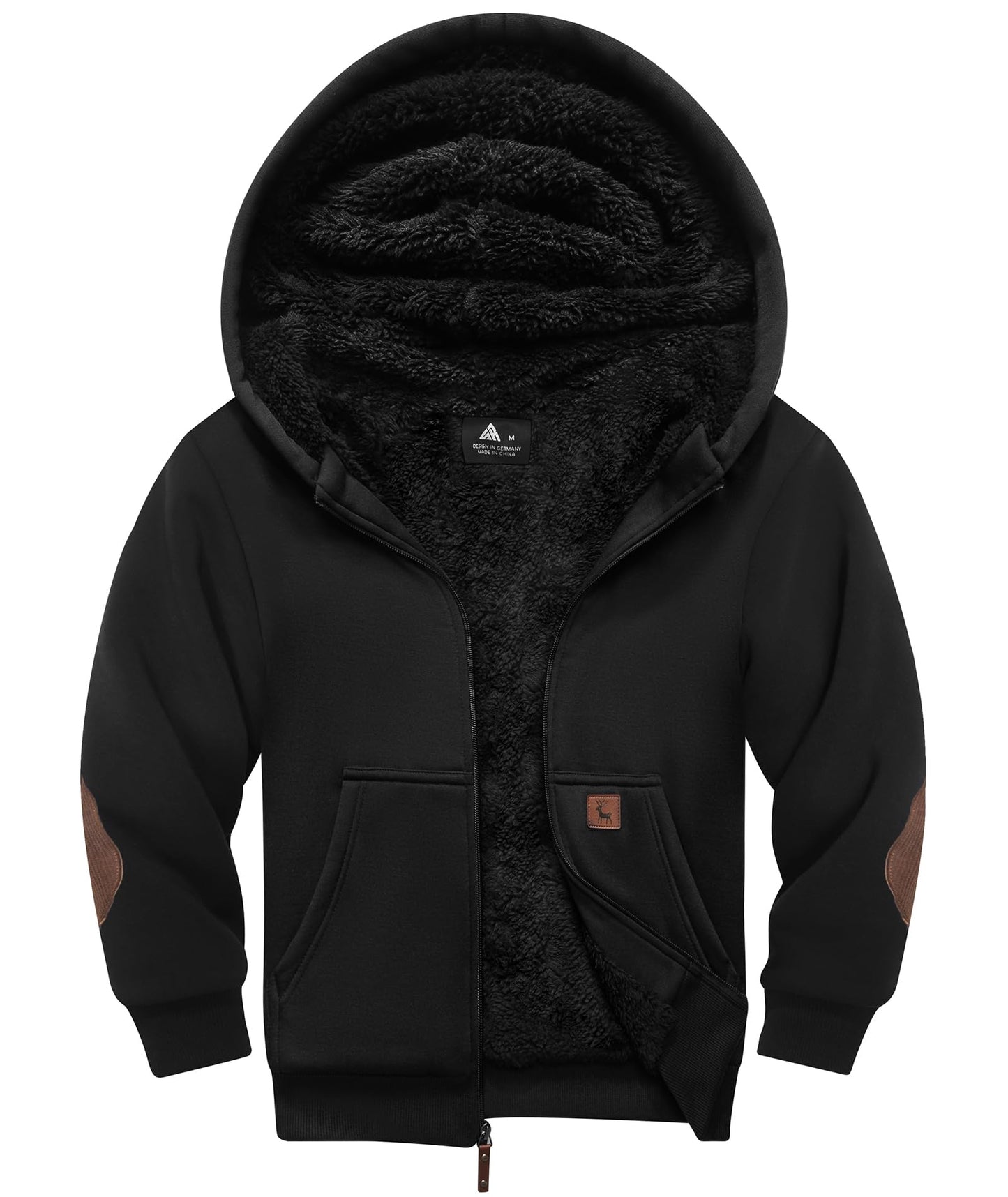 JACKETOWN Boys' Sweat Jacket Lined Children's Hoodie Sweatshirt Hoodie Fleece Jacket with Hood Long Sleeve Warm Winter Jacket Classic Pullover with Zip