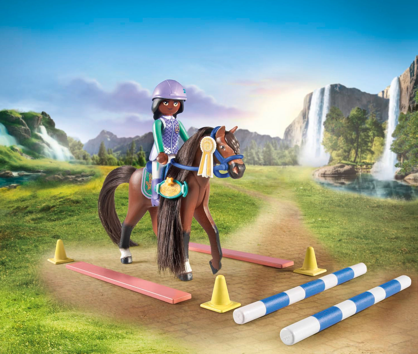 PLAYMOBIL Horses of Waterfall 71496 Pony Carriage, Magical Trip with the Pony, Exciting Adventures at the Waterfall Ranch, Detailed Toy for Children from 4 Years