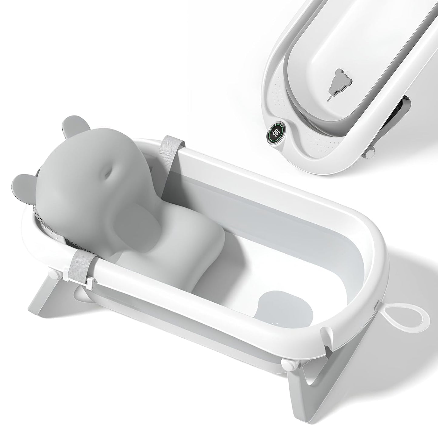 Faltbar Baby Badewanne Mit Rutschfestem Badewannensitz - Babywanne Xxl Mit Badethermometer - Von Der Geburt Bis 3 Jahre - Baby Bathtub - Babygeschenk - Geburtsgeschenke Für Mädchen & Jungen
