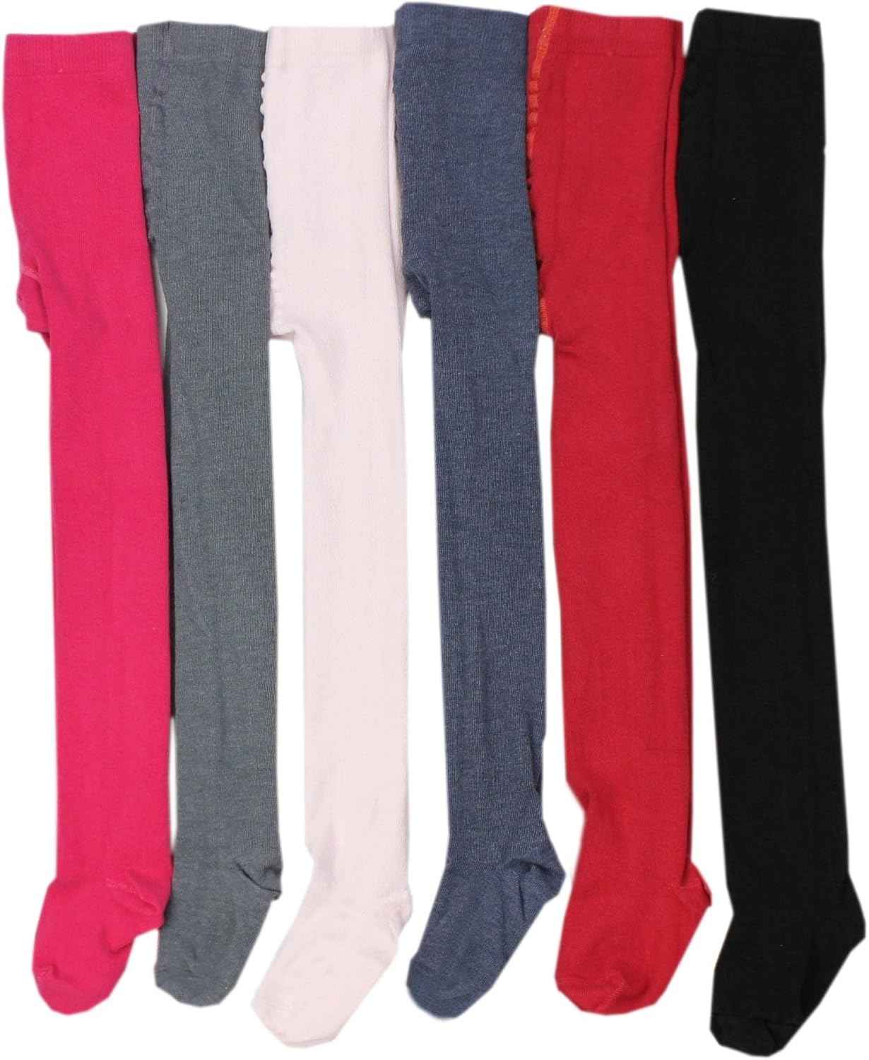 TupTam, Girls' Knitted Tights, Colourful Pattern, Pack of 6