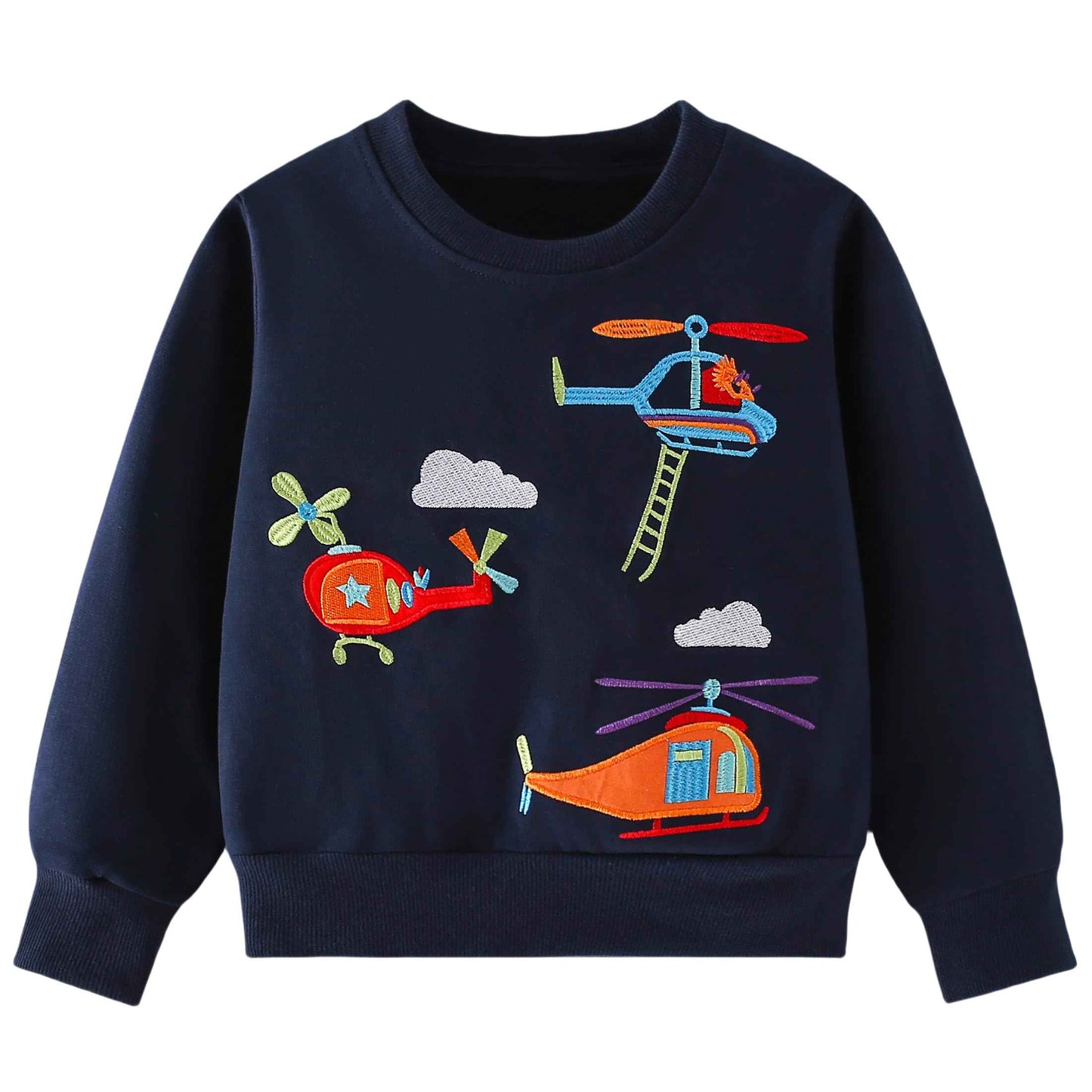 Pilipulu Sweatshirt Boys Kids Pullover Boys Cotton Long Sleeve Shirt Kids Dinosaur Digger Warm Tops 2-7 Years Size 92 98 104 110 116 122