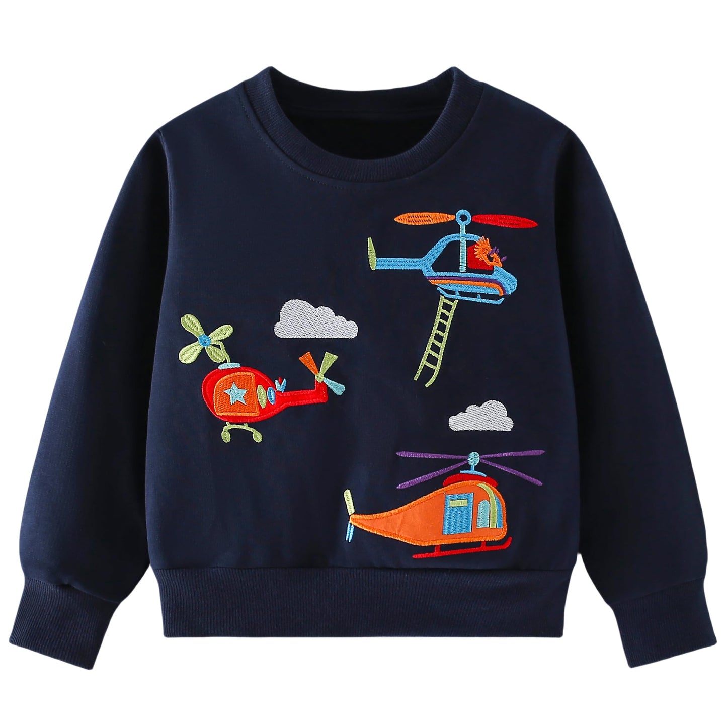 Pilipulu Sweatshirt Boys Kids Pullover Boys Cotton Long Sleeve Shirt Kids Dinosaur Digger Warm Tops 2-7 Years Size 92 98 104 110 116 122