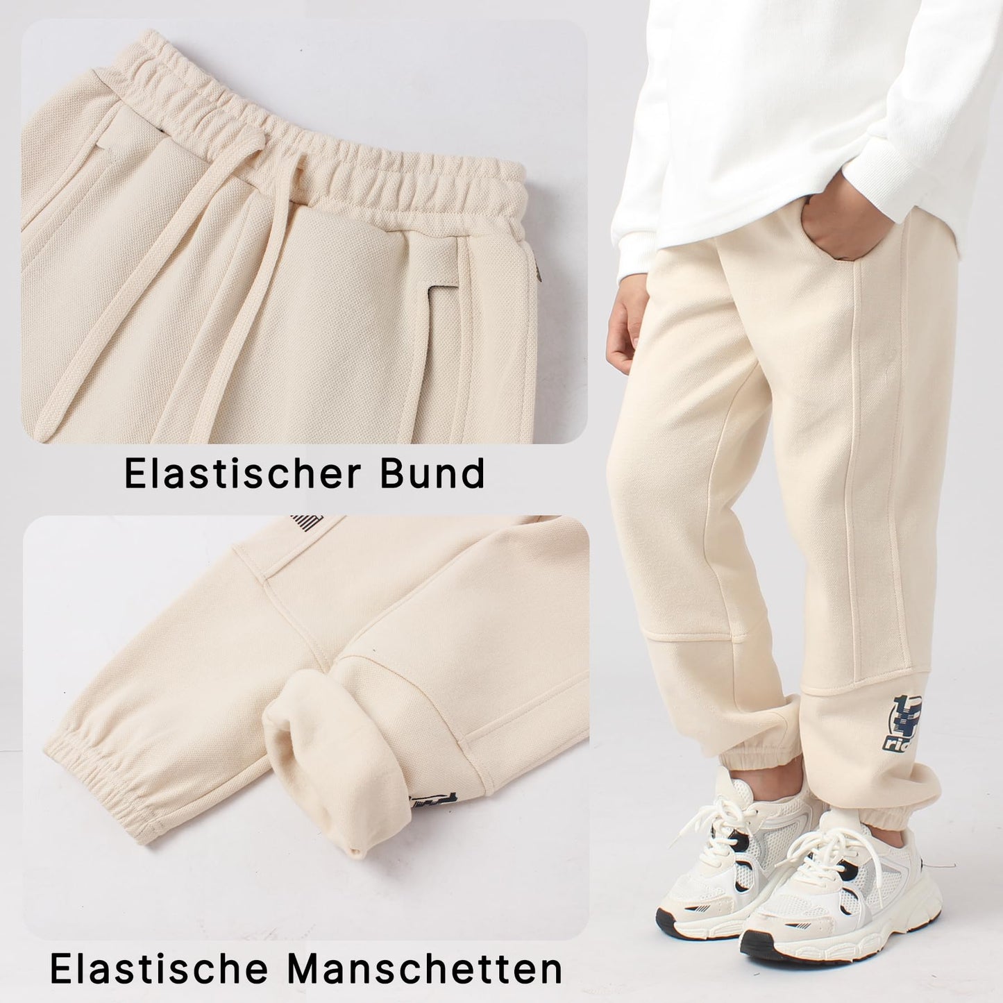 SERENYOU Jungen Jogginghose Hose Freizeit Joggers Kinder Sports Sweathose mit reflektierendem Grafikprint