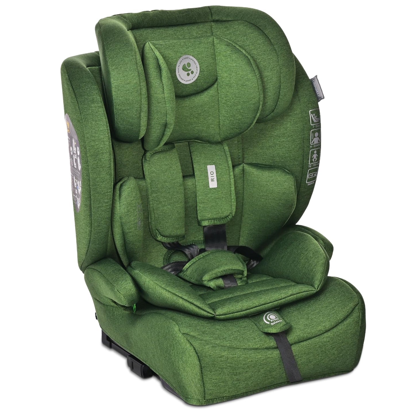 Lorelli Auto Kindersitz Rio mit Isofix, i-Size 76-150 cm, Mitwachsender Autositz für Kinder, Babysitz, Autokindersitz, Verstellbare Kopfstütze, 5-Punkt-Sicherheitsgurt, Ginger - Meloni2