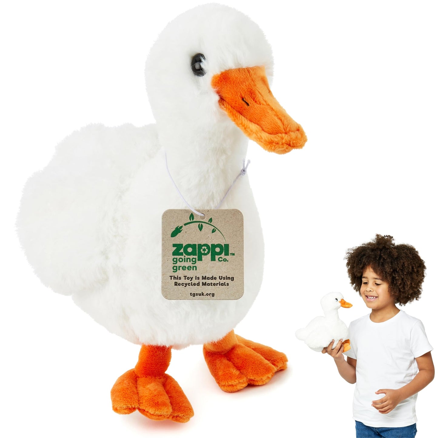 Zappi Co 100% recycelte Plüsch-Plüschtiere - Weiche und kuschelige Stofftiere, perfekte Begleiter für Kinder und Neugeborene (13-15cm) (Elefant)