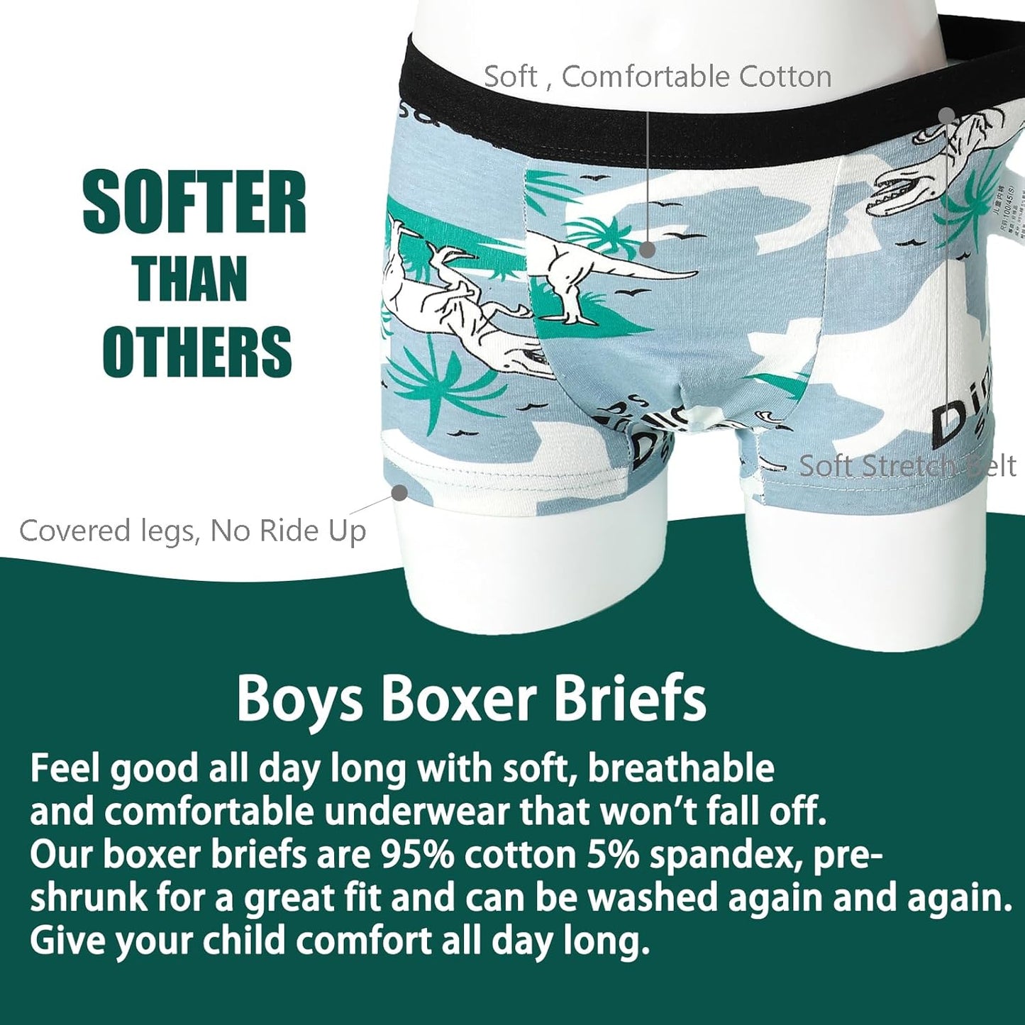 Anntry Kinder Weiche Baumwollene Unterwäschen Kleinkind 8 Pack Kleine Jungen Sortiert Boxer Shorts Slips 2-12 Jahre