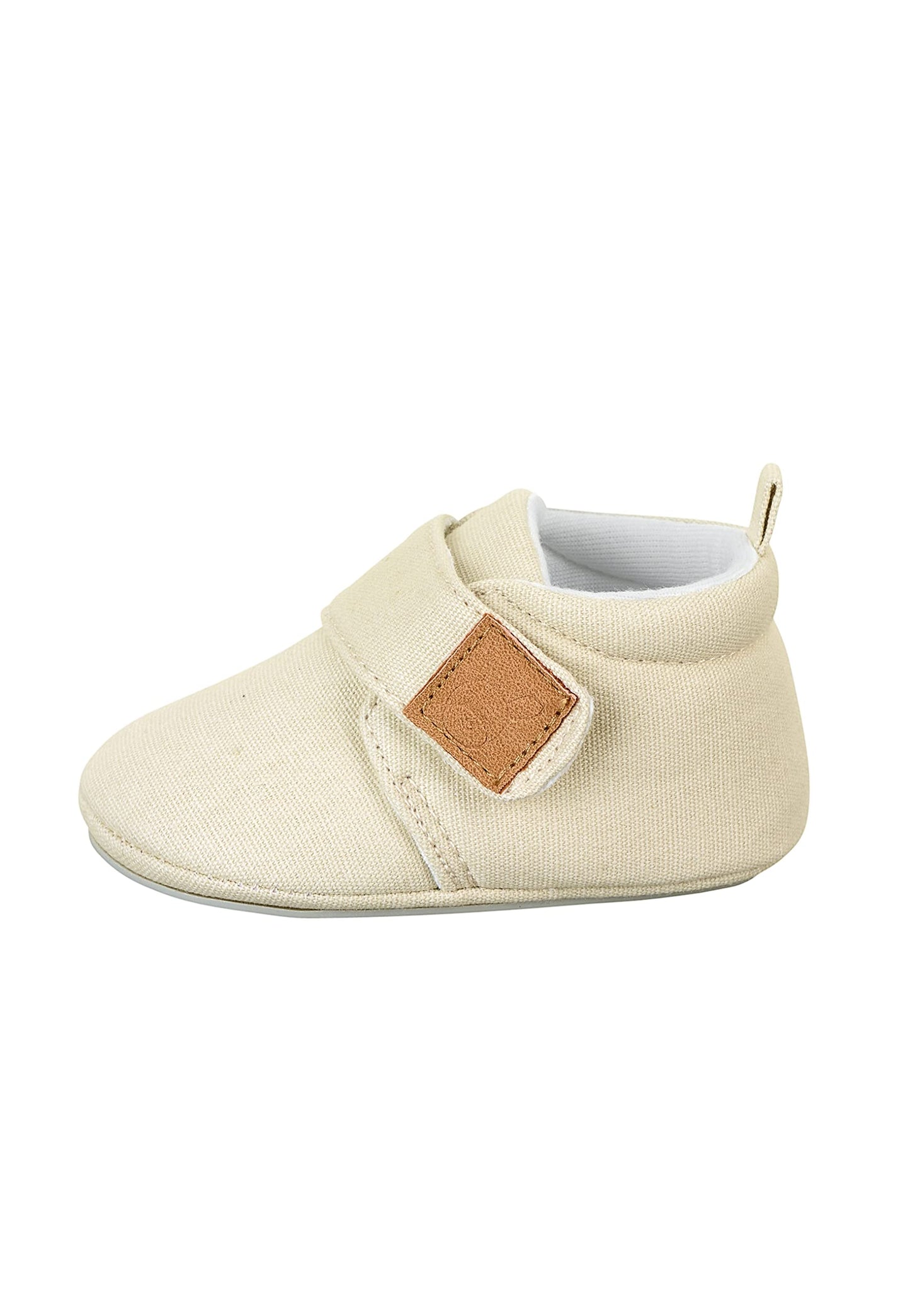 Sterntaler Krabbelschuhe uni - Baby Schuhe aus Canvas mit Klettverschluss - Baby und Kleinkind Hausschuh - aufgenähte Sternen Sohle rutschfest - Unisex Sneaker mit Jersey Futter - steingrün