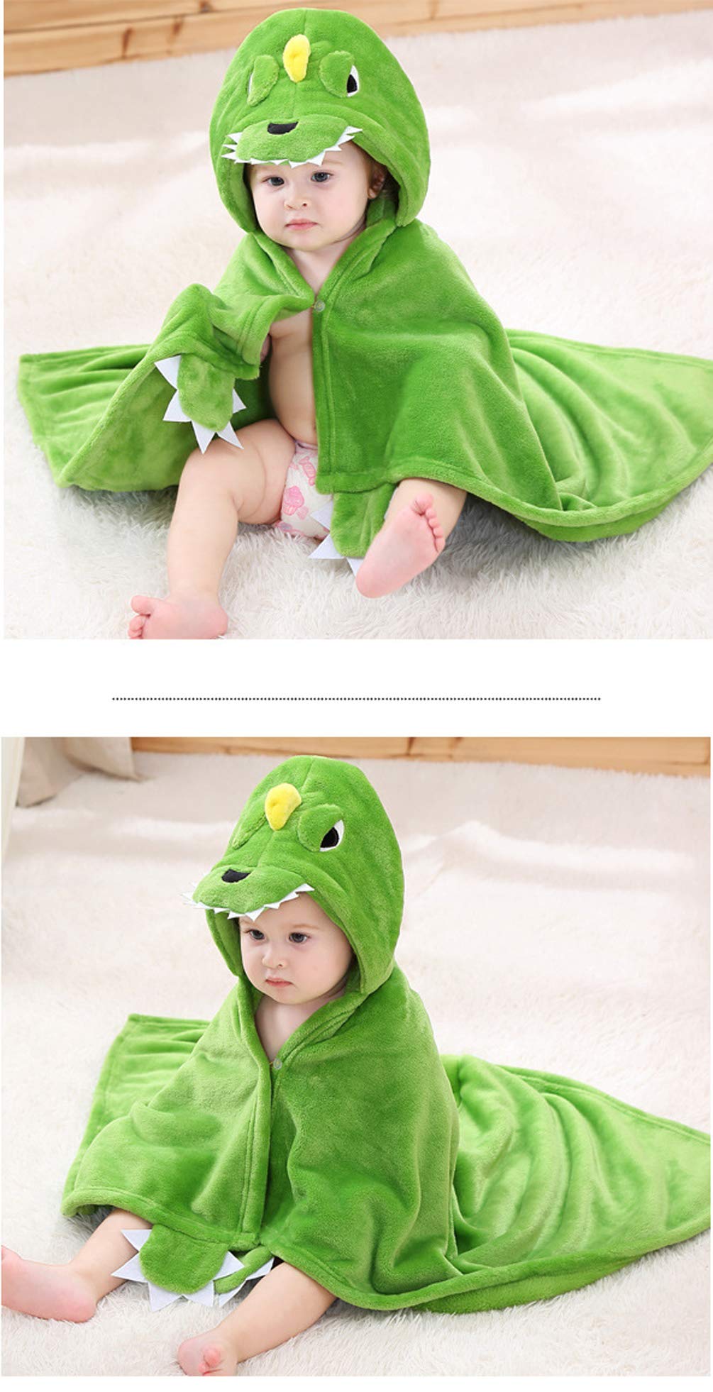Doladola Baby Decke Babys Tier Design,Flanell Kinder Decke Kapuzenhandtuch für Mädchen und Jungen,Baby Kapuze Badeponcho Kinder Warm(gelbe Ente)