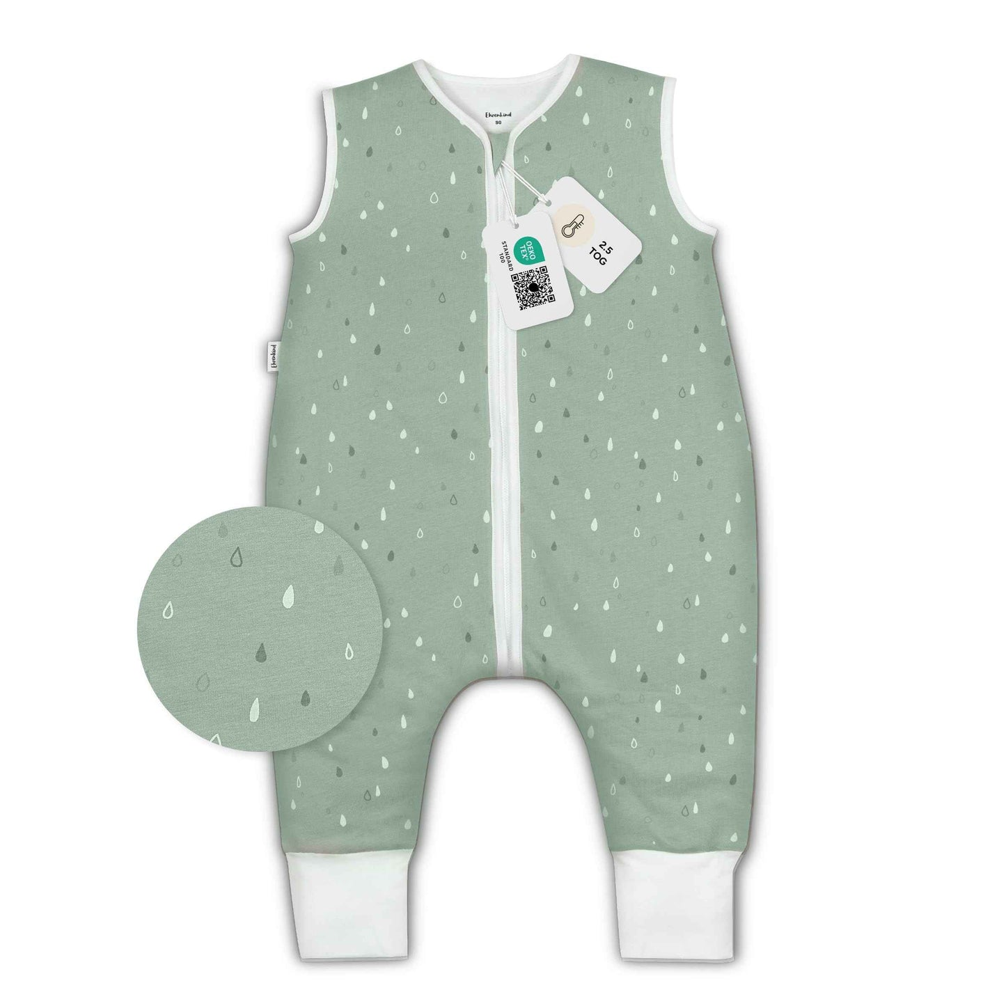 Ehrenkind® Baby Sleeping Bag with Feet, 2.5 Tog, Organic Cotton, All-Year Sleeping Bag, Oeko-Tex Seal, Children’s Winter and Summer Sleeping Bag