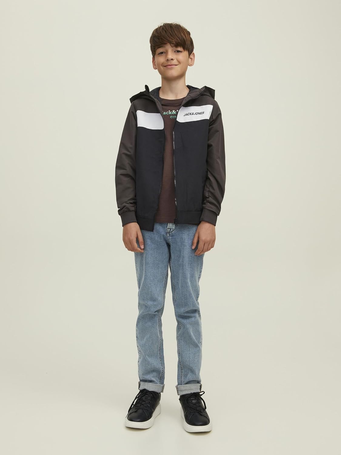 JACK & JONES Jjerush Blocking Hood Bomber Sn Jr Boys Jacket