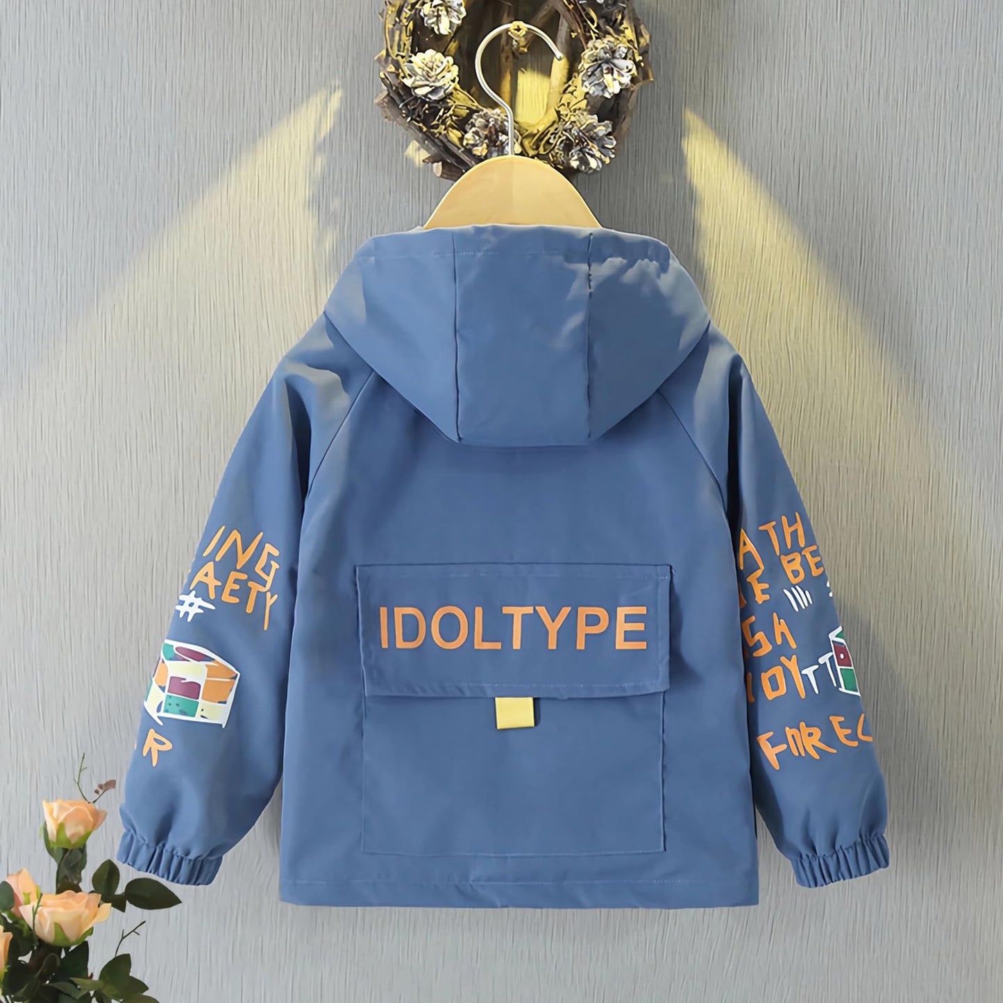 L SERVER Transition Jacket Boys Windbreaker with Hood Fashion Trench Coat Children Lightweight Windbreaker Outdoor Jacket for Spring and Autumn