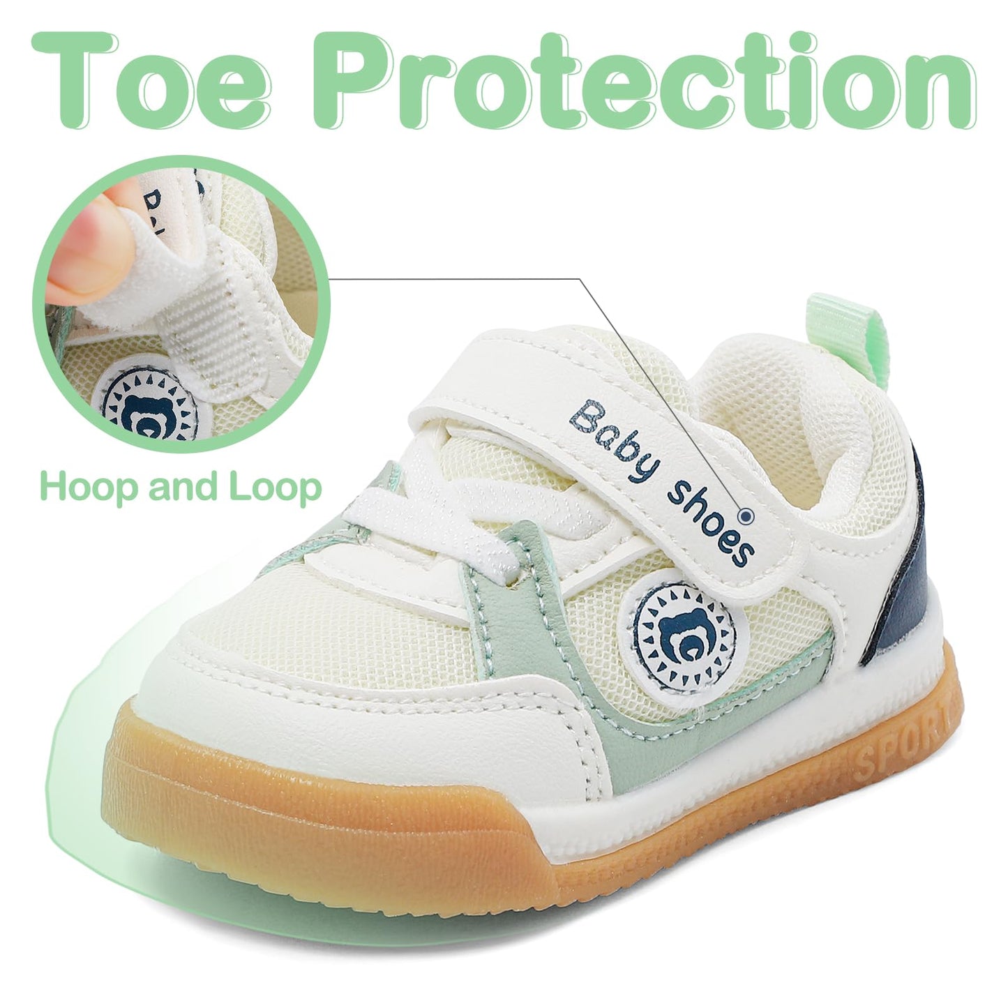 MASOCIO Babyschuhe für den ersten Schritt - Weiche flache Gummisohle, rutschfest, für Jungen und Mädchen, ideal für den Außenbereich