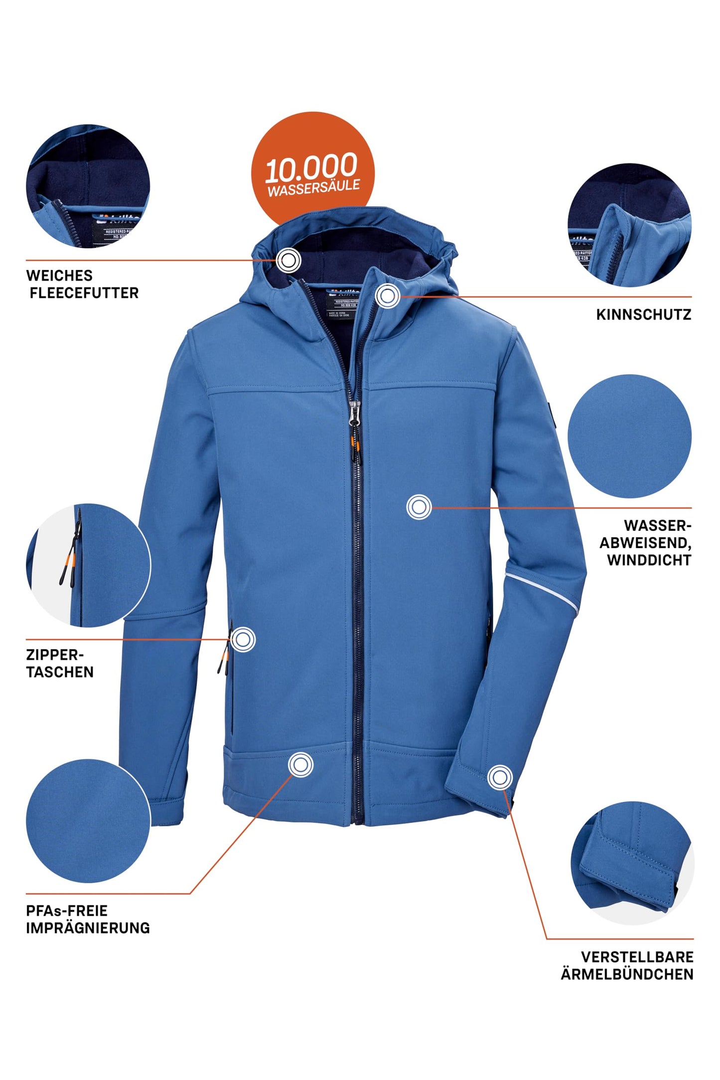 Killtec Boys Kos 143 Bys Sftshll Jckt Softshell Jacket / Outdoor Jacket with Hood