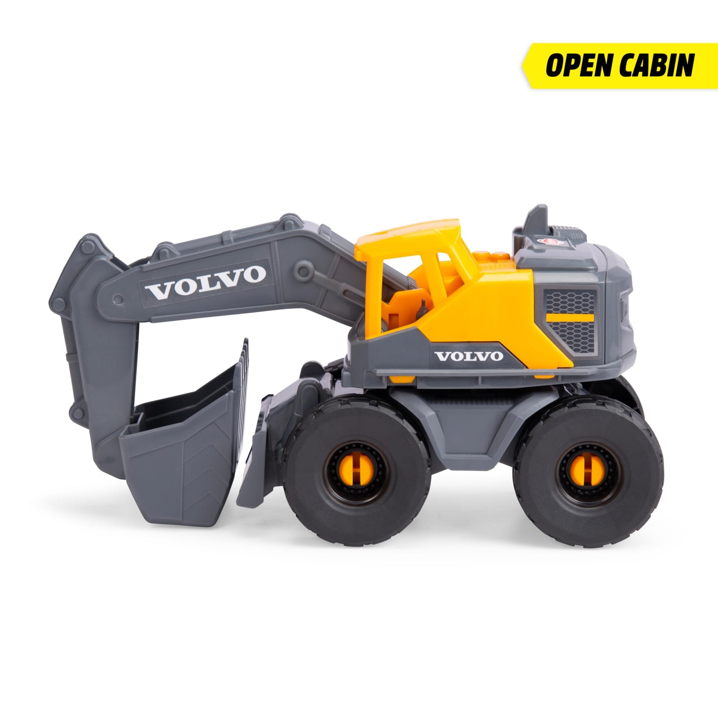 Dickie Toys - Volvo Bagger Tough Excavator (26 cm) - Spielzeug-Schaufelbagger für Kinder ab 3 Jahre mit Freilauf, beweglichem Arm und Schaufel, als Sandspielzeug geeignet