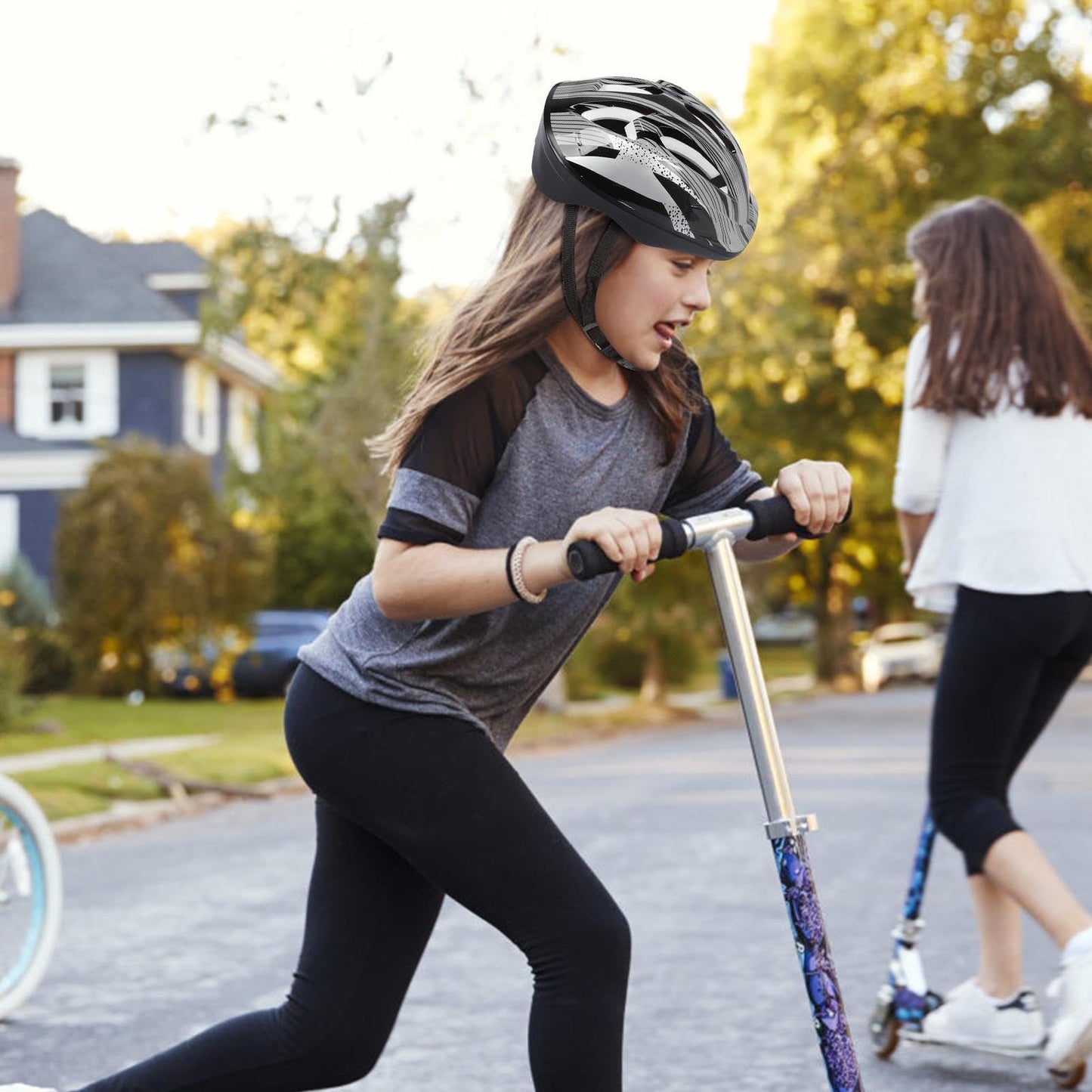 Kinderhelm, Fahrradhelm, Alter 3–13 Jahre, verstellbarer Fahrradhelm für Jungen, Mädchen und Kleinkinder, Kinder-Fahrradhelm und Polster-Set für Jungen und Mädchen, komplettes Sicherheitsset für