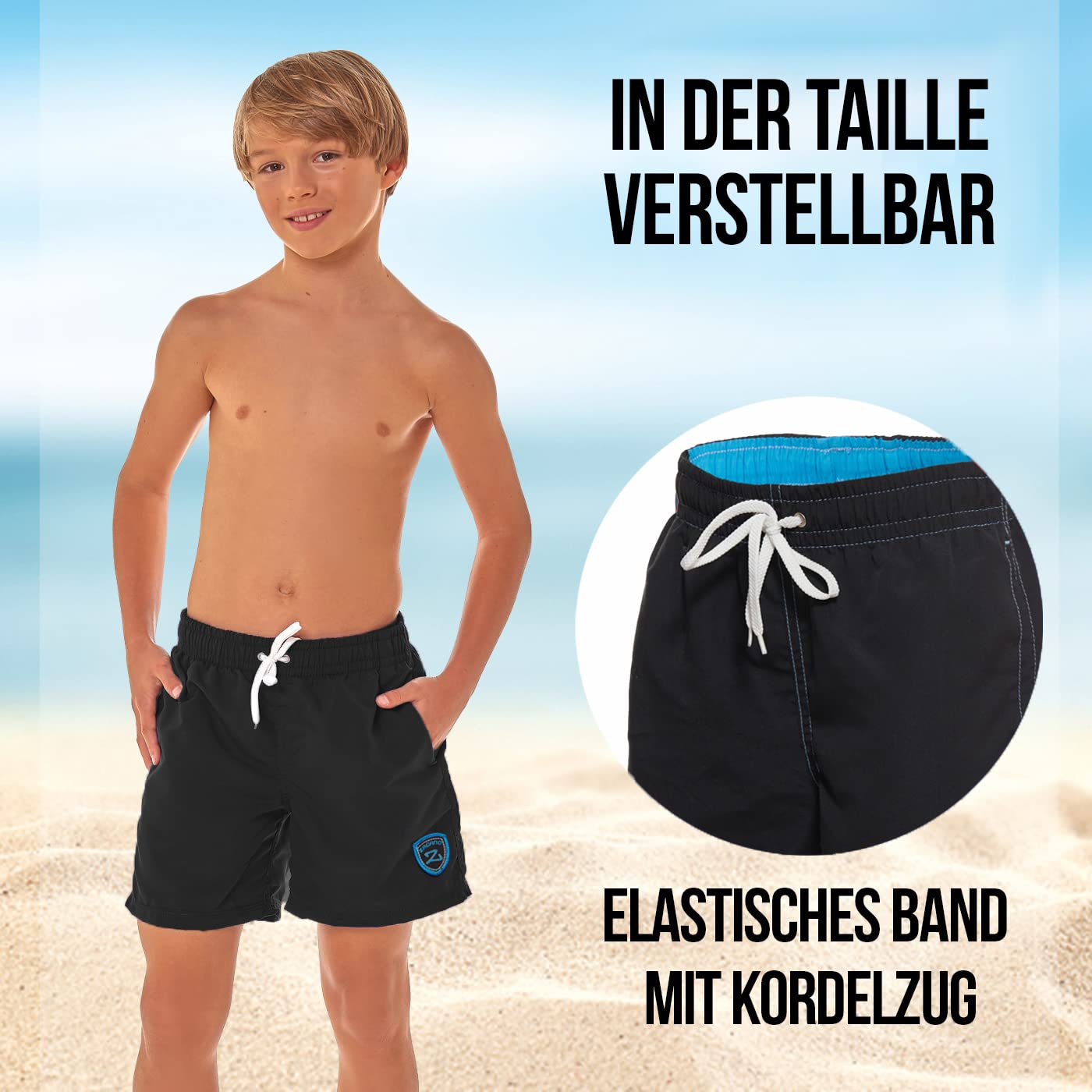 Zagano Boys' Quick-Drying Swimming Trunks Sports Trousers Boys Kids Swimwear Size 128-164