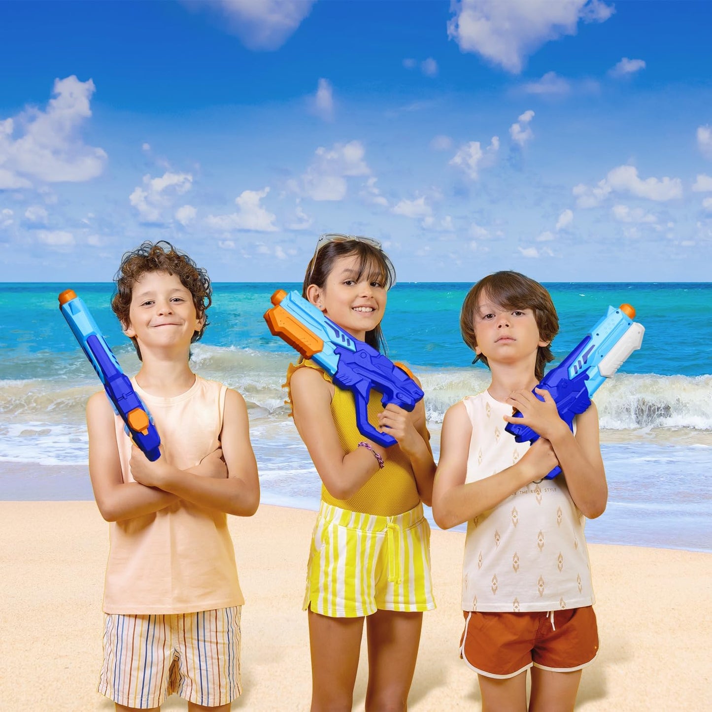 MOZOOSON Packung mit 2 600 ml Wasserpistolen für Kinder, große Kapazität mit Reichweite bis zu 8-10 m, Wasserspielzeug für Mädchen Jungen Sommerpartys im Freien, Strand, Pool