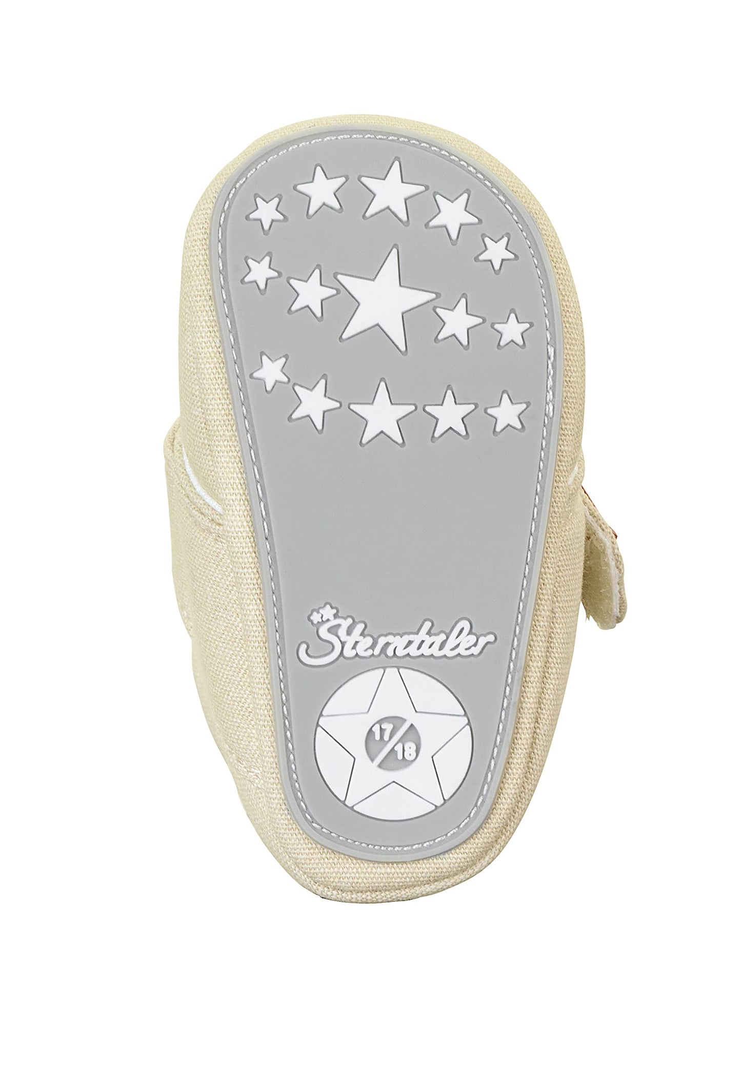 Sterntaler Krabbelschuhe uni - Baby Schuhe aus Canvas mit Klettverschluss - Baby und Kleinkind Hausschuh - aufgenähte Sternen Sohle rutschfest - Unisex Sneaker mit Jersey Futter - steingrün