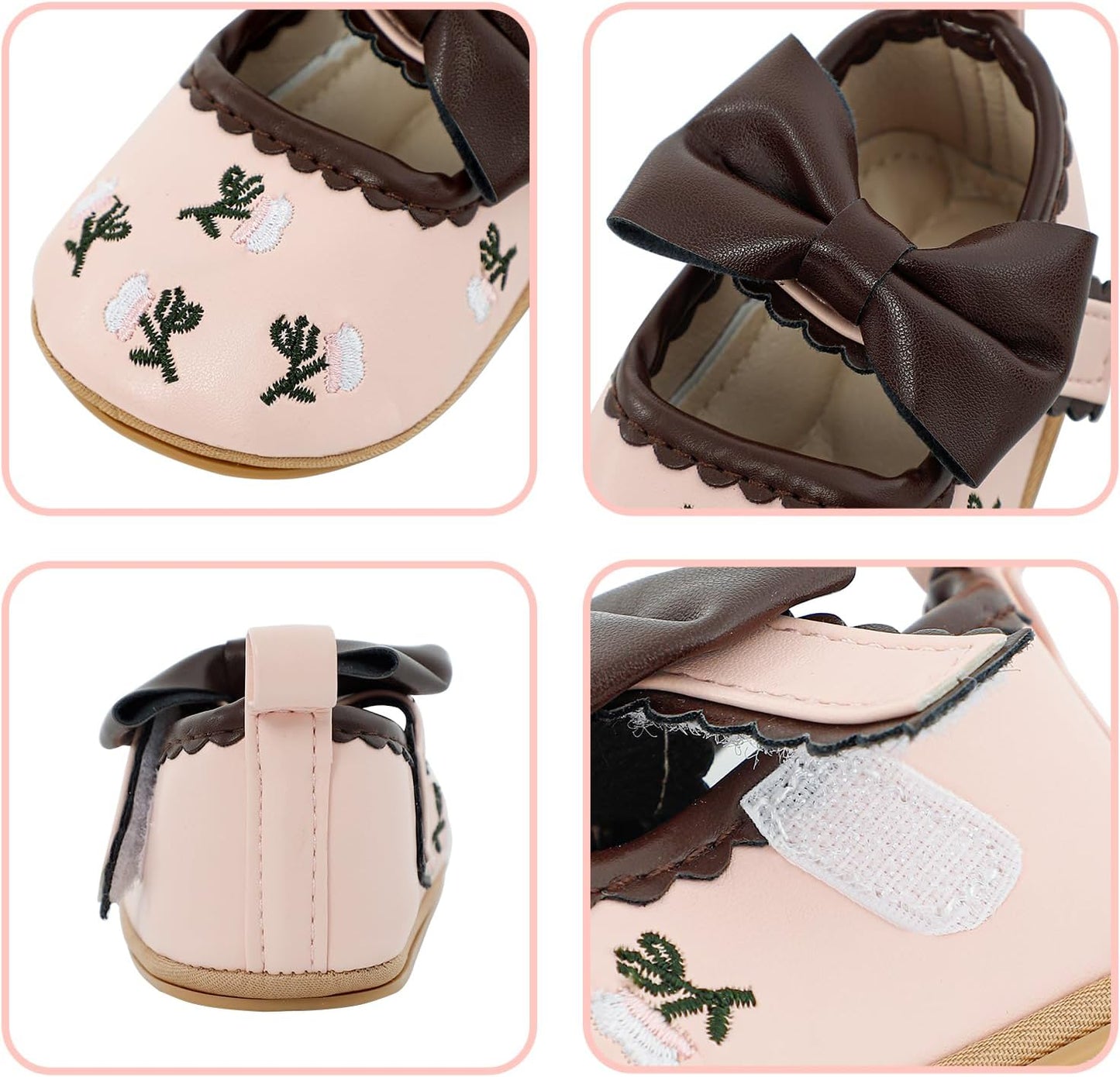 Cheerful Mario Baby Mädchen Schuhe Baby Ballerina Schuhe Lauflernschuhe Taufe Schuhe mit Bowknot PU Leder Babyschuhe