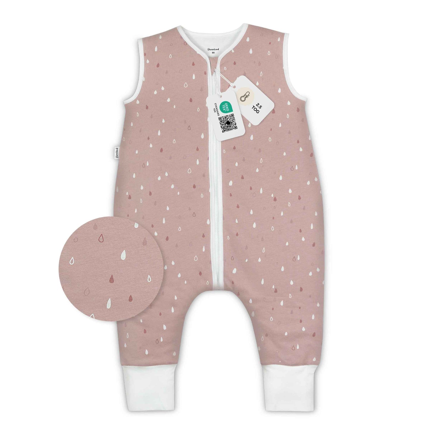 Ehrenkind® Baby Sleeping Bag with Feet, 2.5 Tog, Organic Cotton, All-Year Sleeping Bag, Oeko-Tex Seal, Children’s Winter and Summer Sleeping Bag