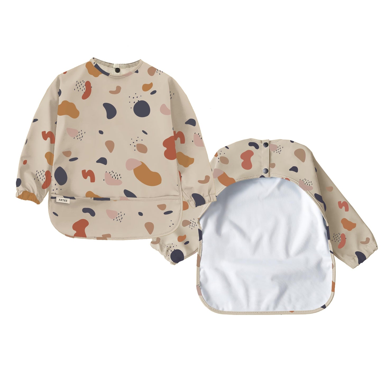 ARTEE Ärmellätzchen beschichtet wasserfest abwischbar Lätzchen mit Ärmeln, Baby, Wasserdichtes Lätzchen, ideal als Geschenk