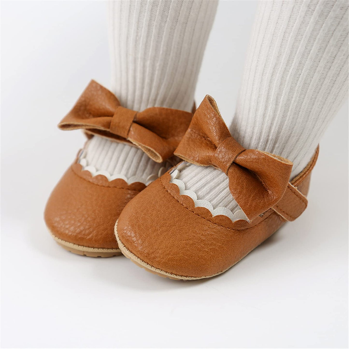 RVROVIC Baby Mädchen Mokassins Prinzessin Mary Jane Flache Kleider Schuhe Premium Leichte Weiche Sohle Krippe Schuhe Kleinkind Schuhe