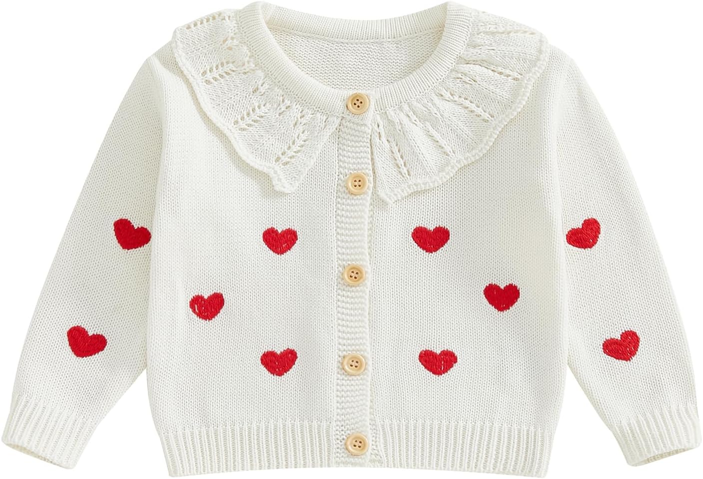 FOMOYUU Strickjacke für Kleinkinder und Neugeborene, Mädchen, langärmelig, Knopfleiste, Sweatshirt, Jacke, Herbst-Outfits
