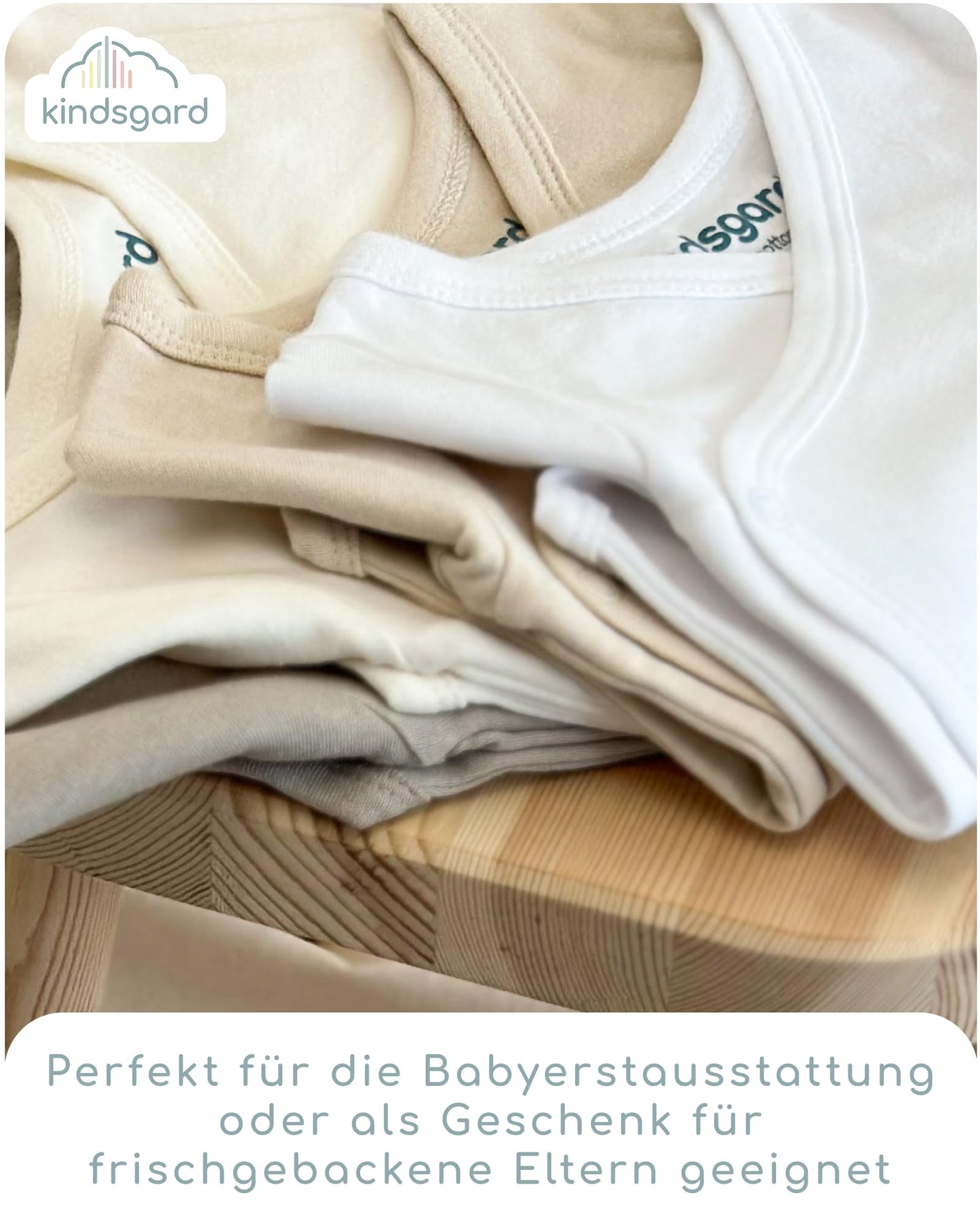 Kindsgard Baby Long-Sleeved Wrap Bodysuit Trunder - Soft and High-Quality 100% Organic Cotton