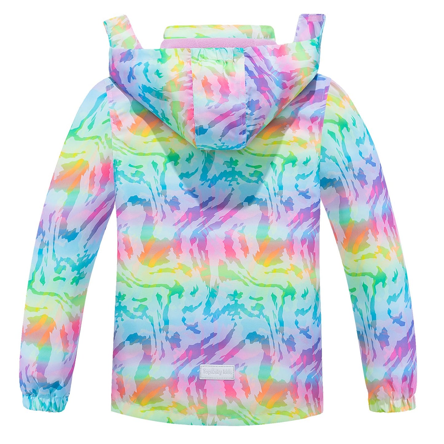 SXSHUN Children's Girls' Softshell Jacket with Fleece Lining Transition Jacket Print Hiking Jacket Outdoor Jacket Warm Windproof Breathable Spring Autumn