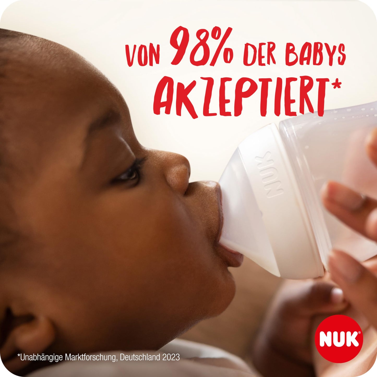 NUK Perfect Match Babyflaschenset | Ab 3 Monate | Passt sich dem Baby an | Temperature Control | Anti-Colic | 260 ml | BPA-frei | Silikontrinksauger, Medium | Regenbogen und Herz | 3 Stück - Meloni2