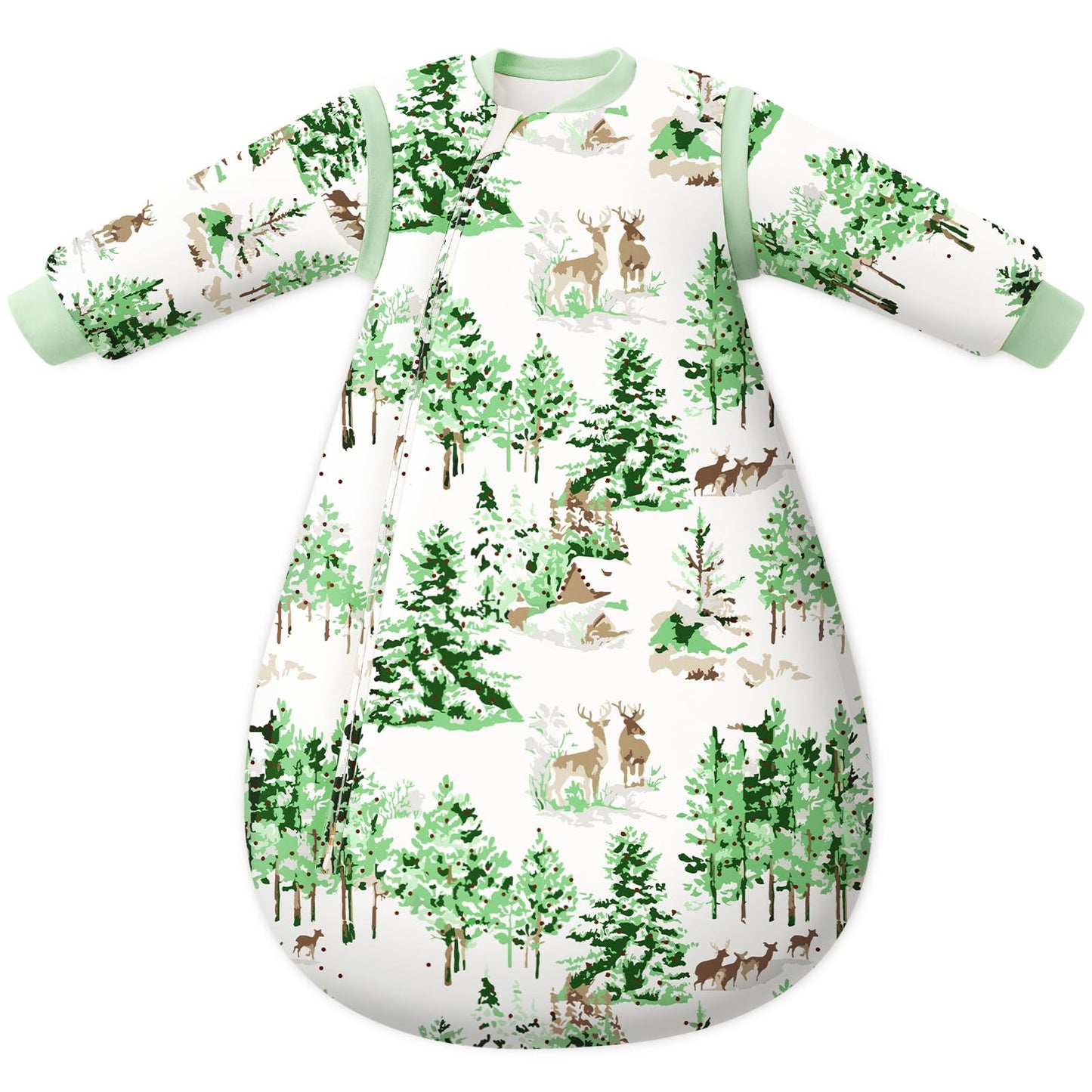 Unnivoll Baby Winter Sleeping Bag, 2.5 Tog, Baby Sleeping Bag, 0-6 Months, Cotton Baby Sleeping Bag, Newborn Winter Sleeping Bag, Baby, Warm and Soft, 67 cm, for Boys and Girls, Green