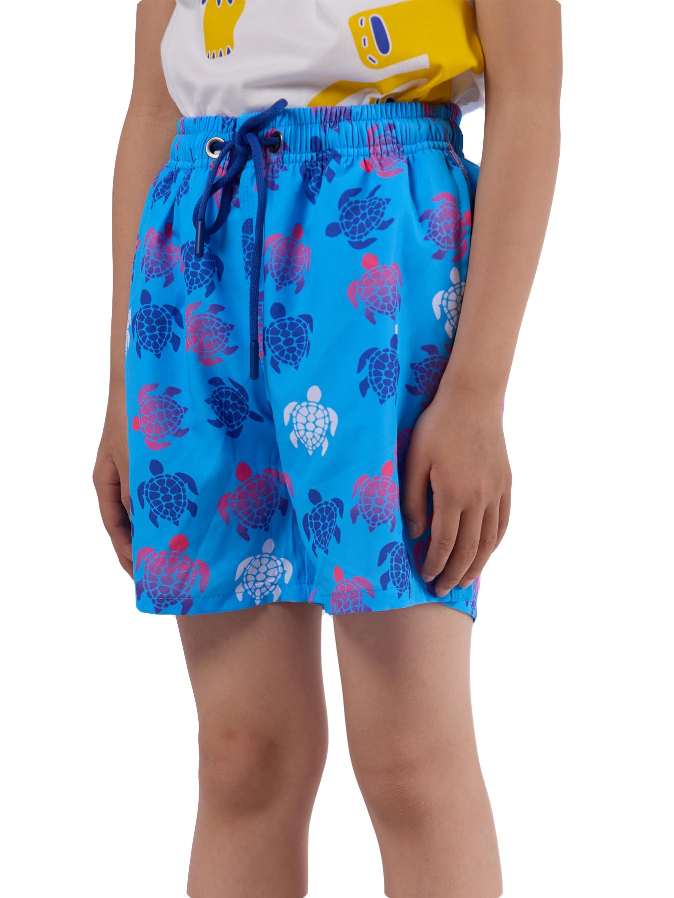 CALBOUNT Boys' Swimming Shorts Printed Quick Dry Swim Shorts with Inner Shorts