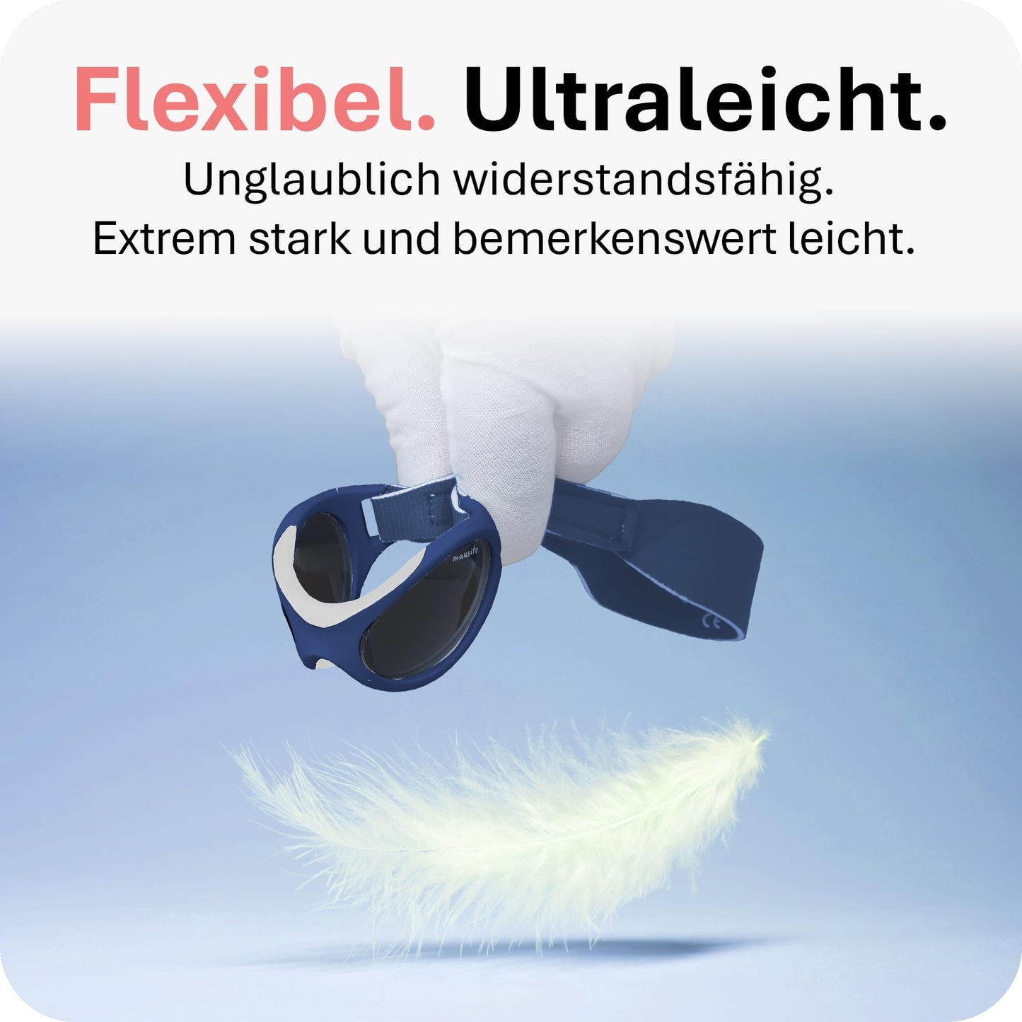 Mausito BABY Sonnenbrille 0-18 Monate Mädchen I VERGLEICHSSIEGER Sonnenbrille Baby 100% UV-Schutz I BIEGSAM & verstellbares Band I Schadstofffrei I Europäisches Design für Kinder gemacht