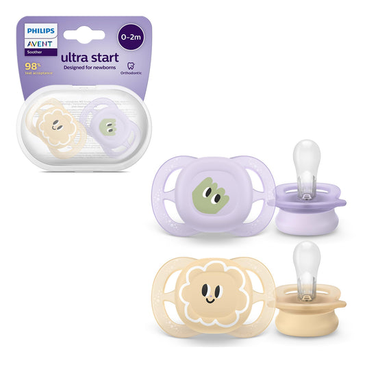 Philips Avent Schnuller Ultra air, 0 bis 6 Monate, kiefergerecht und BPA-frei, 2 Stück, mit Sterilisier- und Transportbox, SCF080/17
