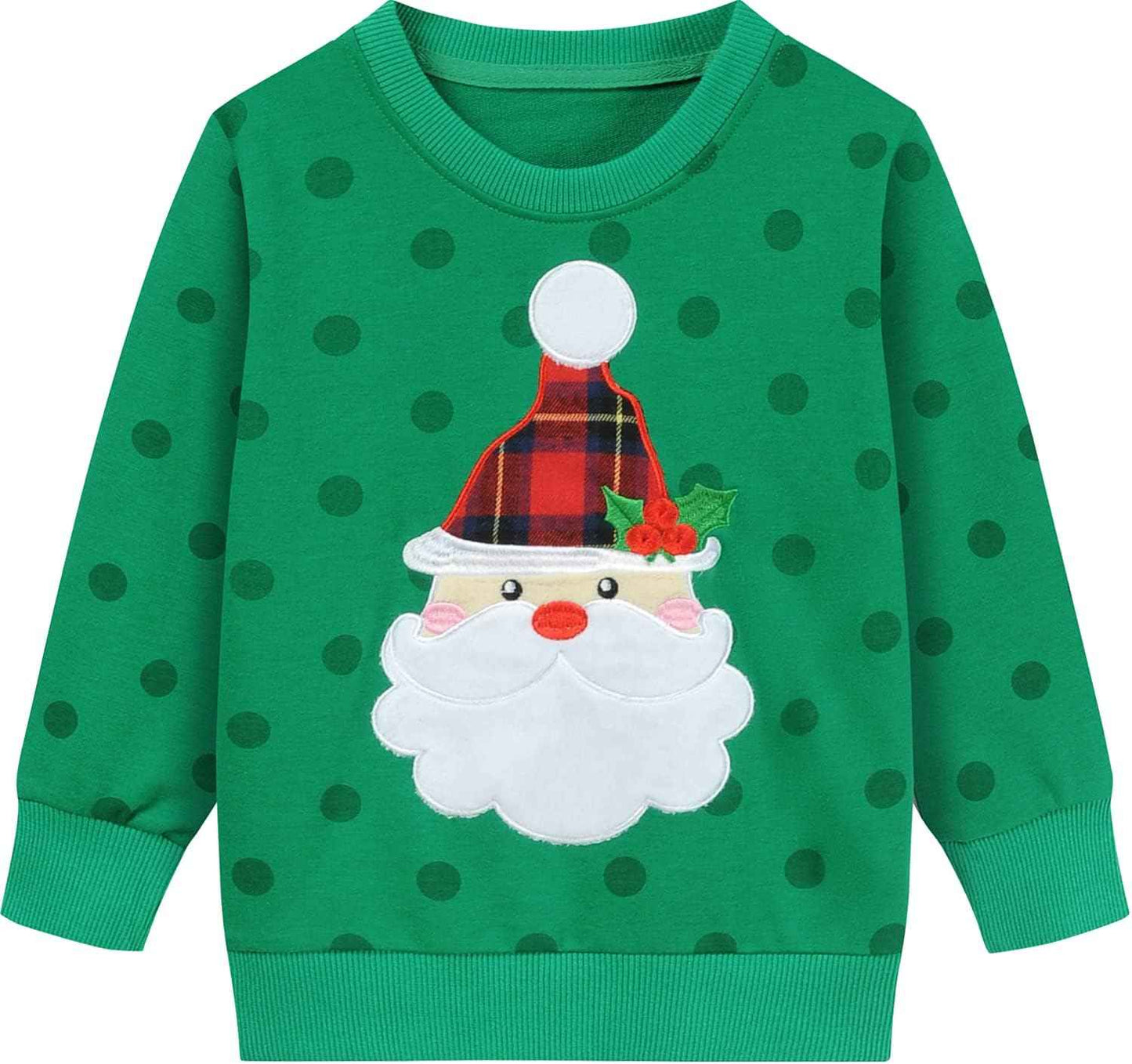EULLA Kinder Mädchen Jungen Weihnacht Pullover Sweatshirt Weihnachtsoutfit Weihnachtspuli Christmas Xmas Rentier Weihnachtsmann Weihnachtskleidung 92 98 104 110 116 122