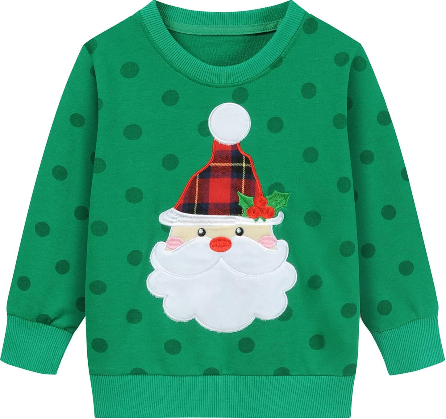 EULLA Kinder Mädchen Jungen Weihnacht Pullover Sweatshirt Weihnachtsoutfit Weihnachtspuli Christmas Xmas Rentier Weihnachtsmann Weihnachtskleidung 92 98 104 110 116 122
