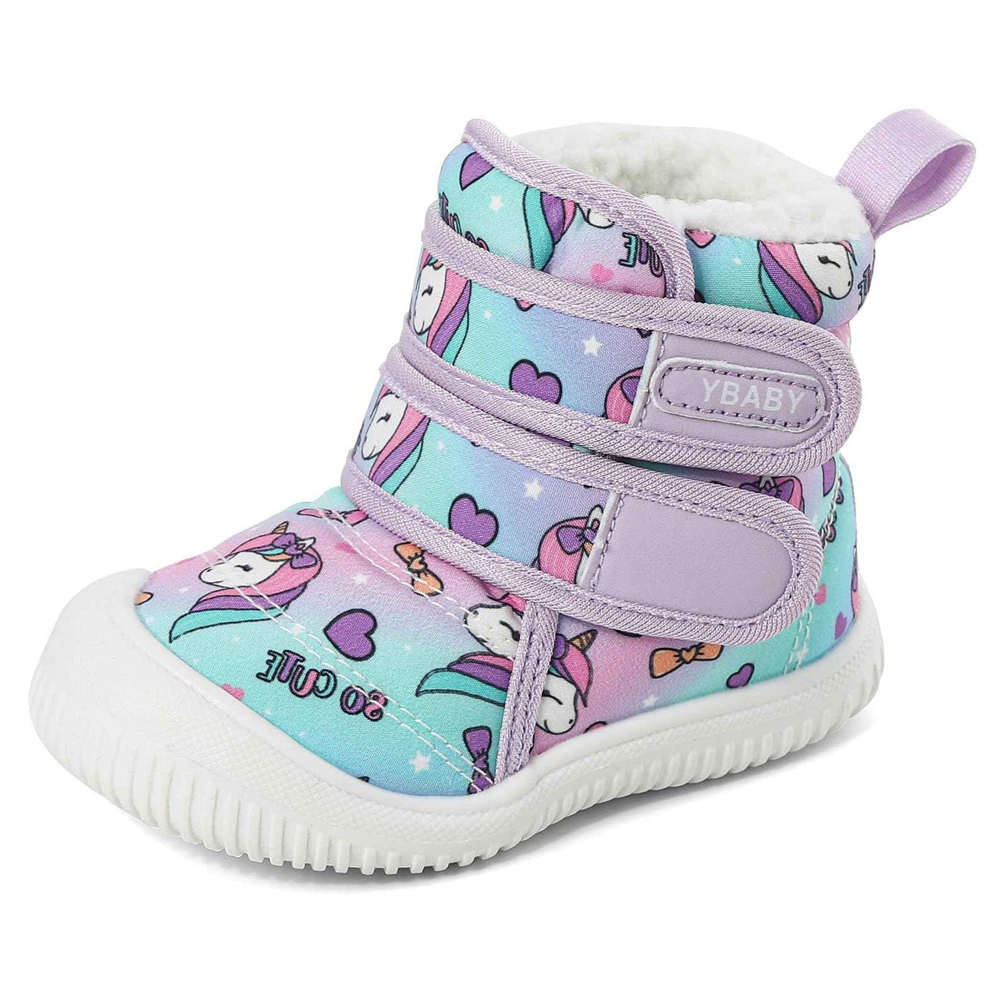 MASOCIO Winter Shoes Baby Boots Boys Girls Toddler Winter Boots Plush Flat Rubber Non-Slip Size 19-27 EU