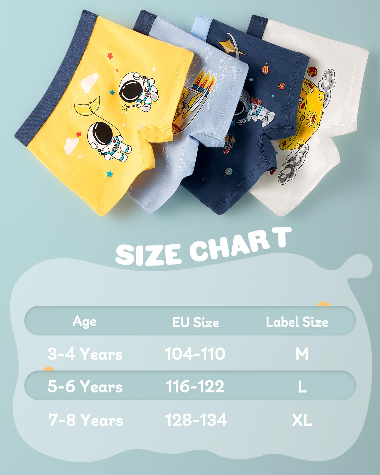Domee Jungen Unterhosen Boxershorts Kinder Unterwäsche Baumwolle 8er-Pack