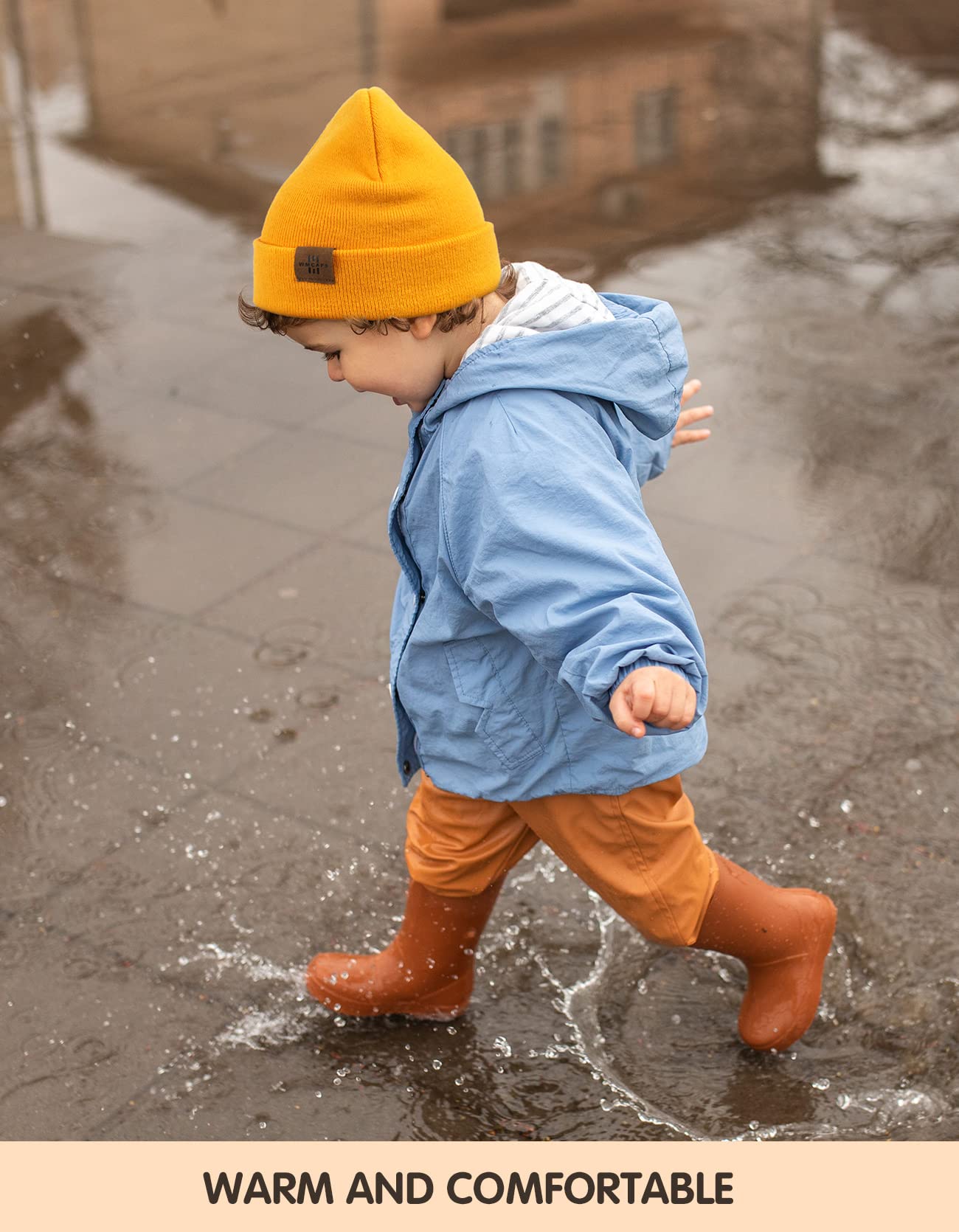 Wmcaps Mütze Kinder Jungen, Warme Weiche Wintermützen für Mädchen Kleinkind Baby, Doppellagige Strickmütze Kinder